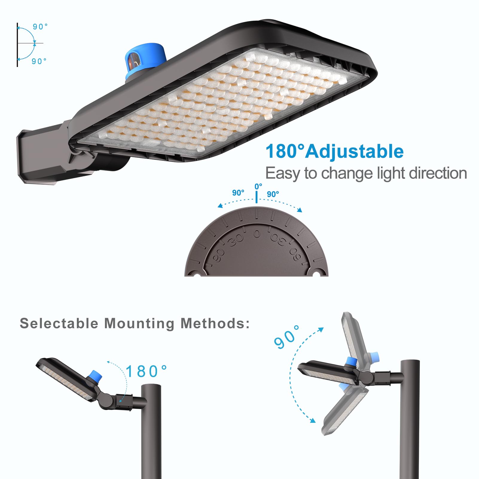 Lightdot 320W LED Parking Lot Lights 48000Lm 5000K Slip Fitter Mount, Brown, 2-Pack, Aluminum, Model LSB-06, 7-Year Warranty