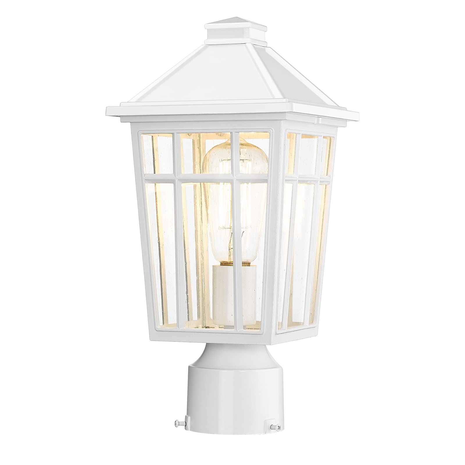 Darkaway Waterproof Aluminum Outdoor Post Light Fixture For Garden, Patio, Pathway - White
