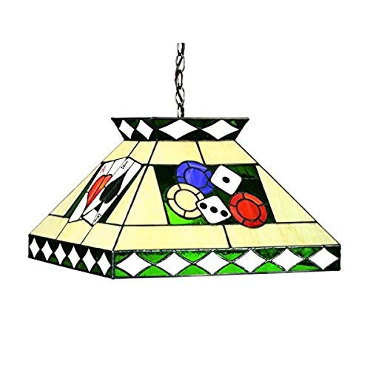 RAM Gameroom Products Stained Glass Tiffany Style Poker Pendant Light