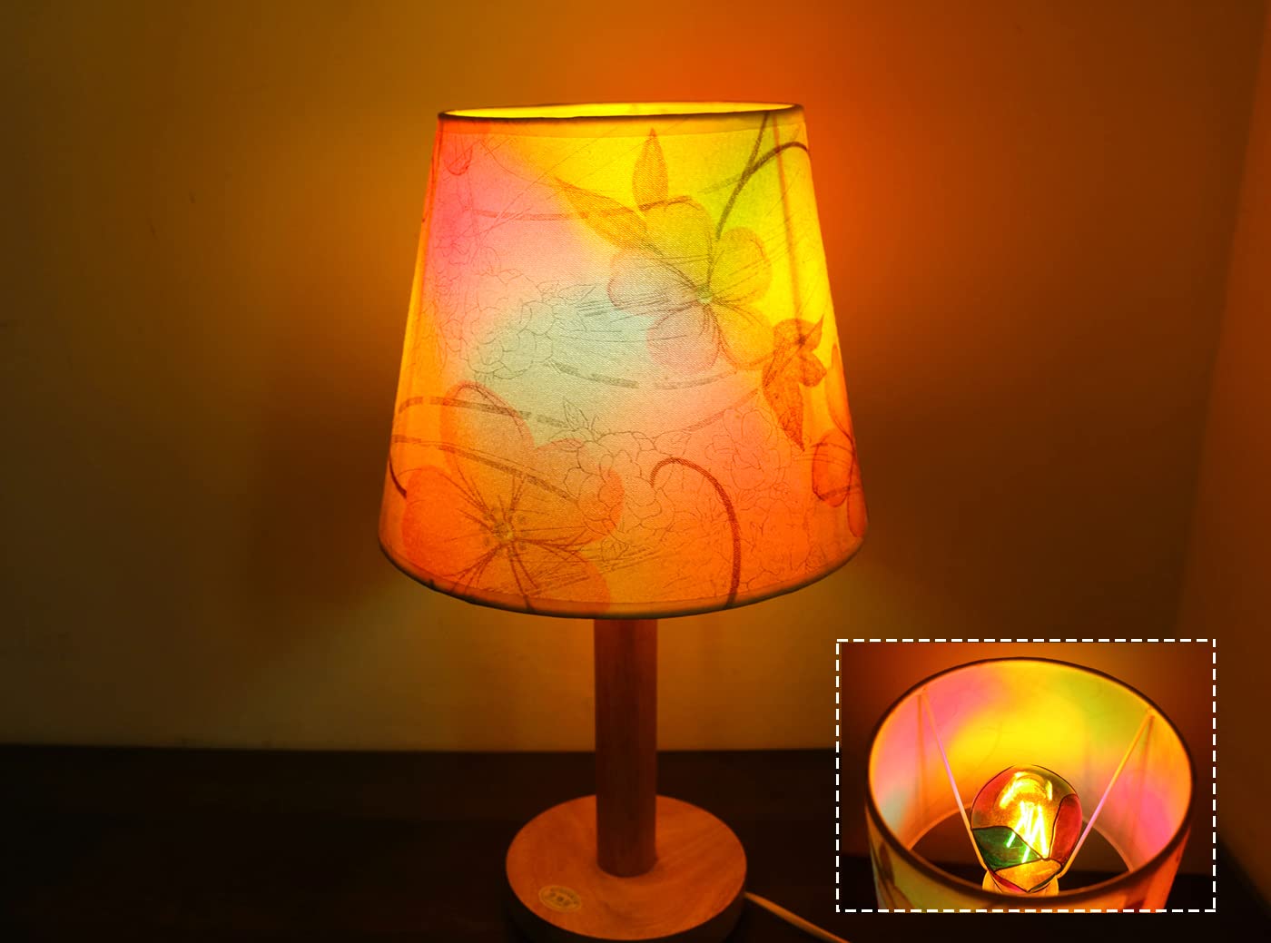 Greeogin Dimmable Stained Glass Led Light Bulb 6W Ac120V, 60W Halogen Bulb Equivalent, E26 St64 Color Led Light Bulbs For Home P