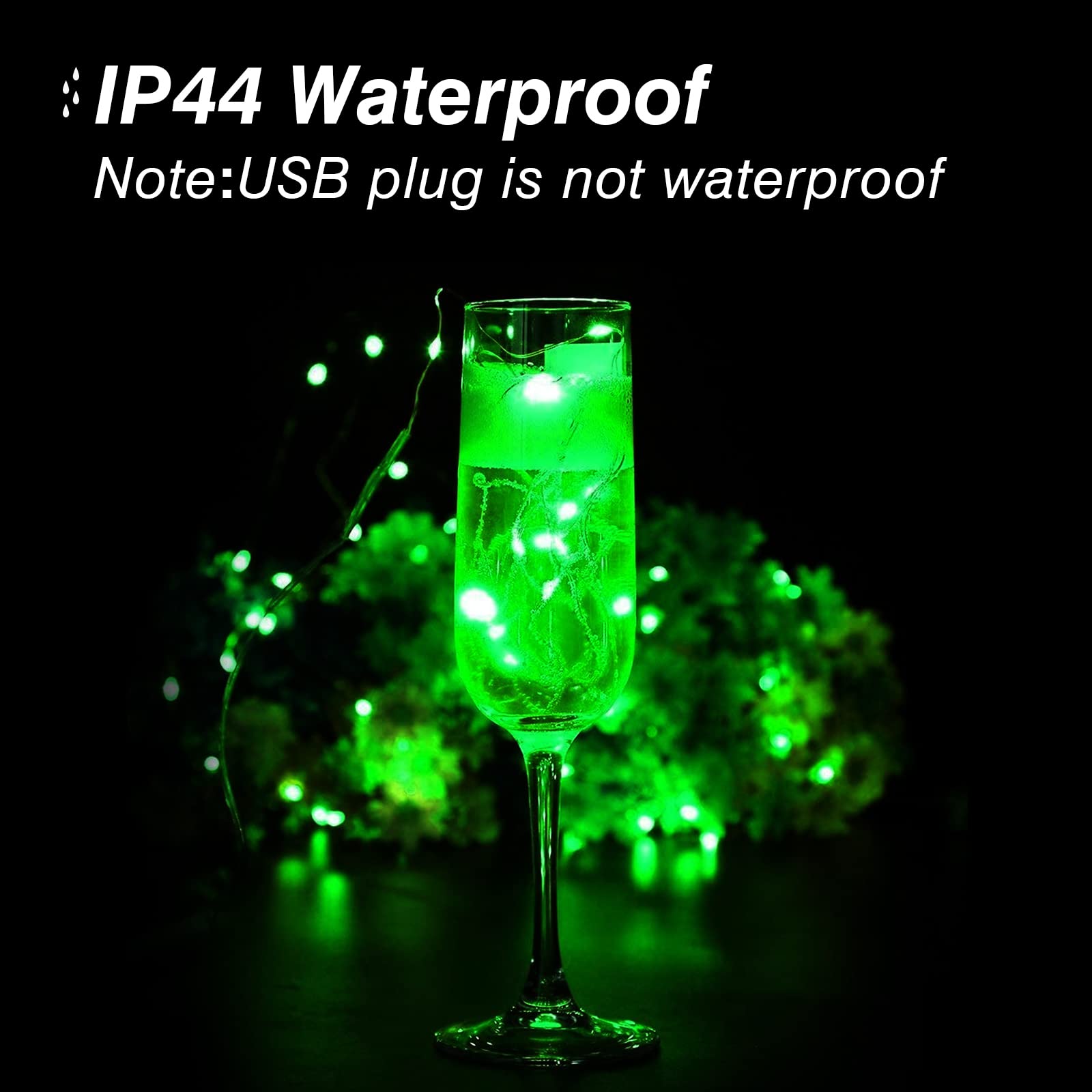 MAY CLAFFY Green Fairy Lights - 33ft 100 LED Twinkle String Lights, 8 Modes, USB Copper Decor for Indoor Bedroom & St. Patrick's Day