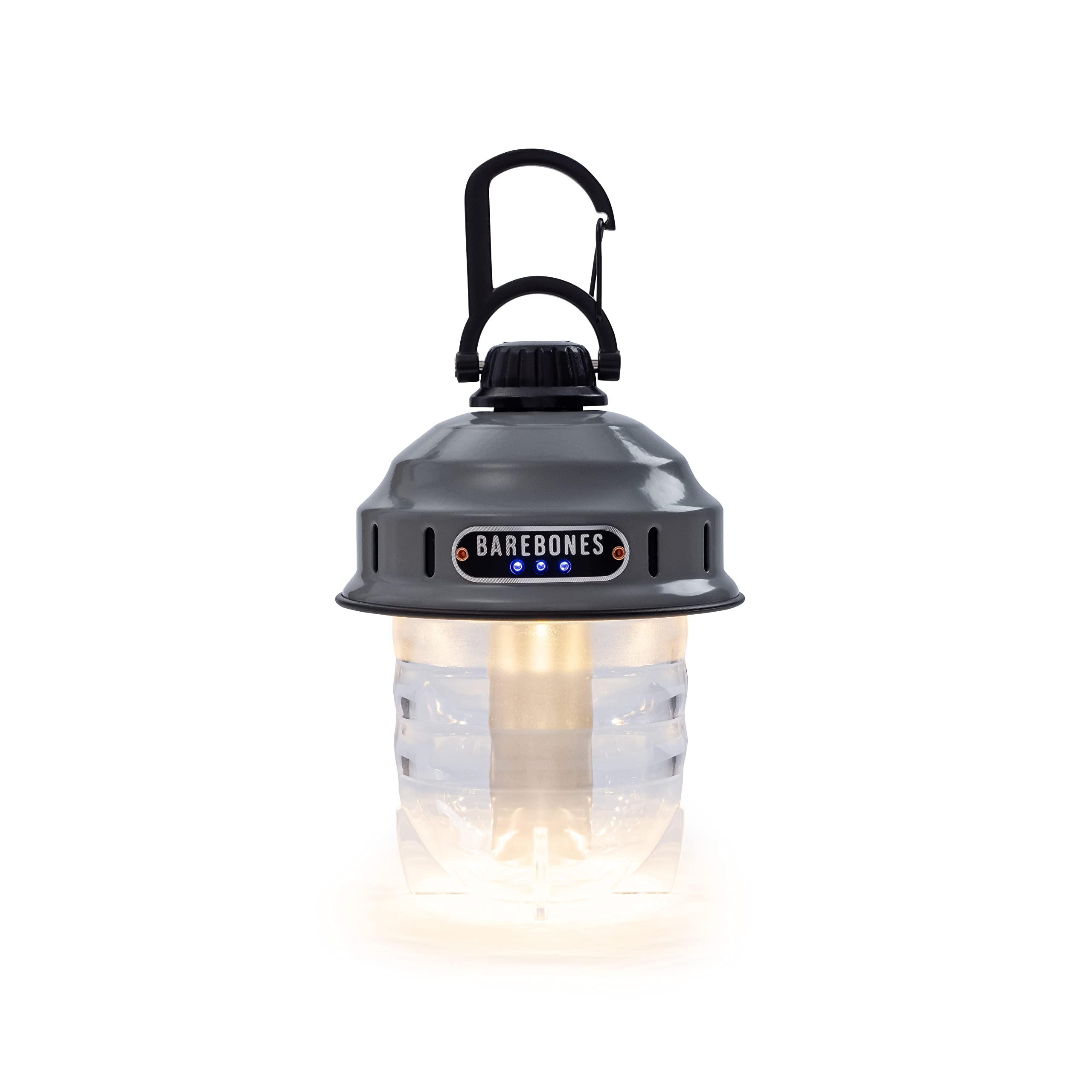 Barebones Beacon Hanging Light – Rechargeable LED Lantern, Slate Gray, Small, Model LIV-234, Weatherproof for Outdoor Use