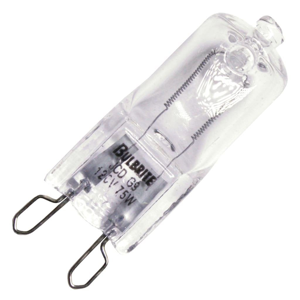Bulbrite Halogen T4 Q75G9/120 120-Volt Halogen JC Type Line Voltage G9 Bulb, 75-Watt,Clear
