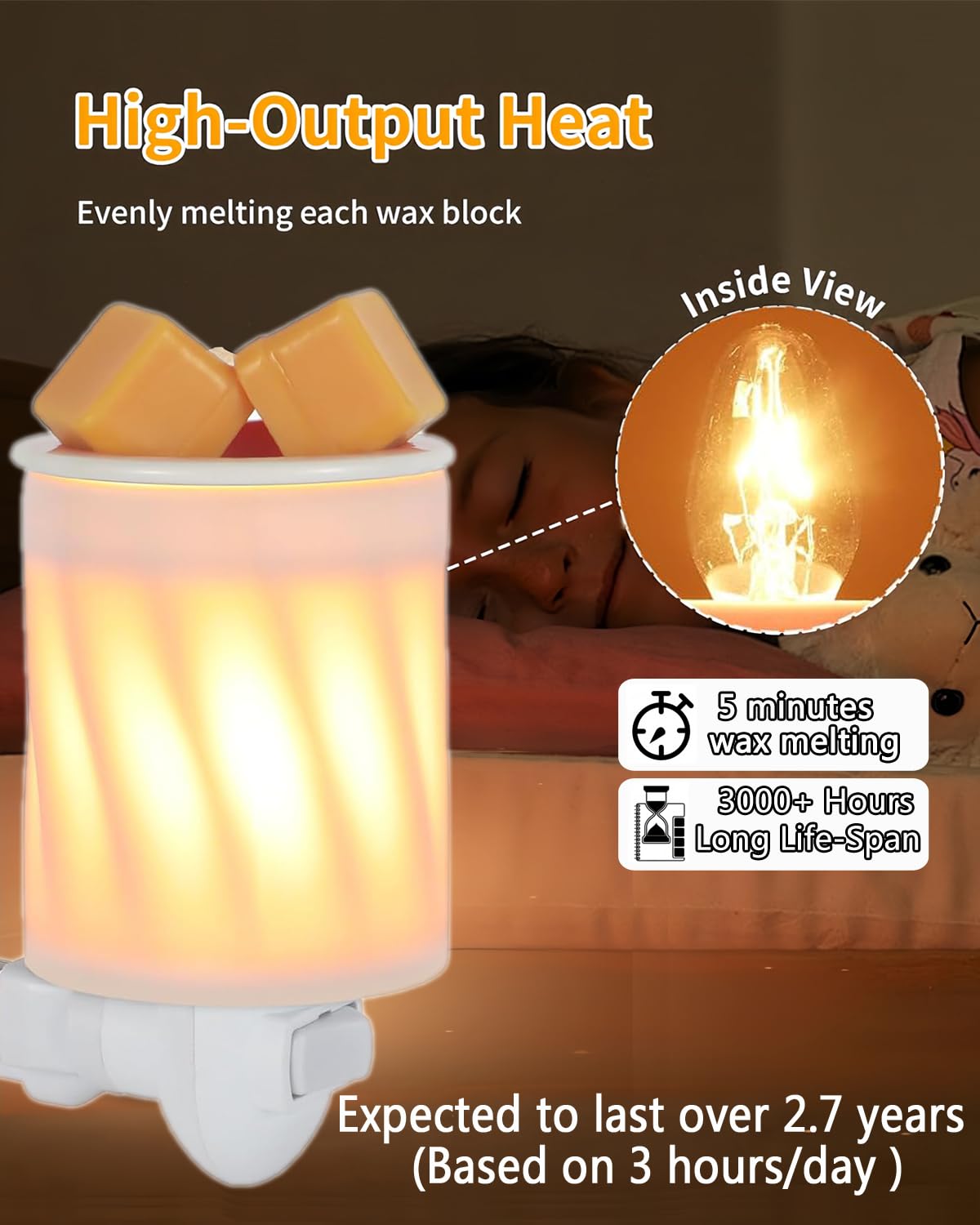 Snnalosses 15W C7 Wax Warmer Bulbs - Warm White, Dimmable, 12 Count for Scentsy, Himalayan Salt Lamps, Plug-in Diffusers