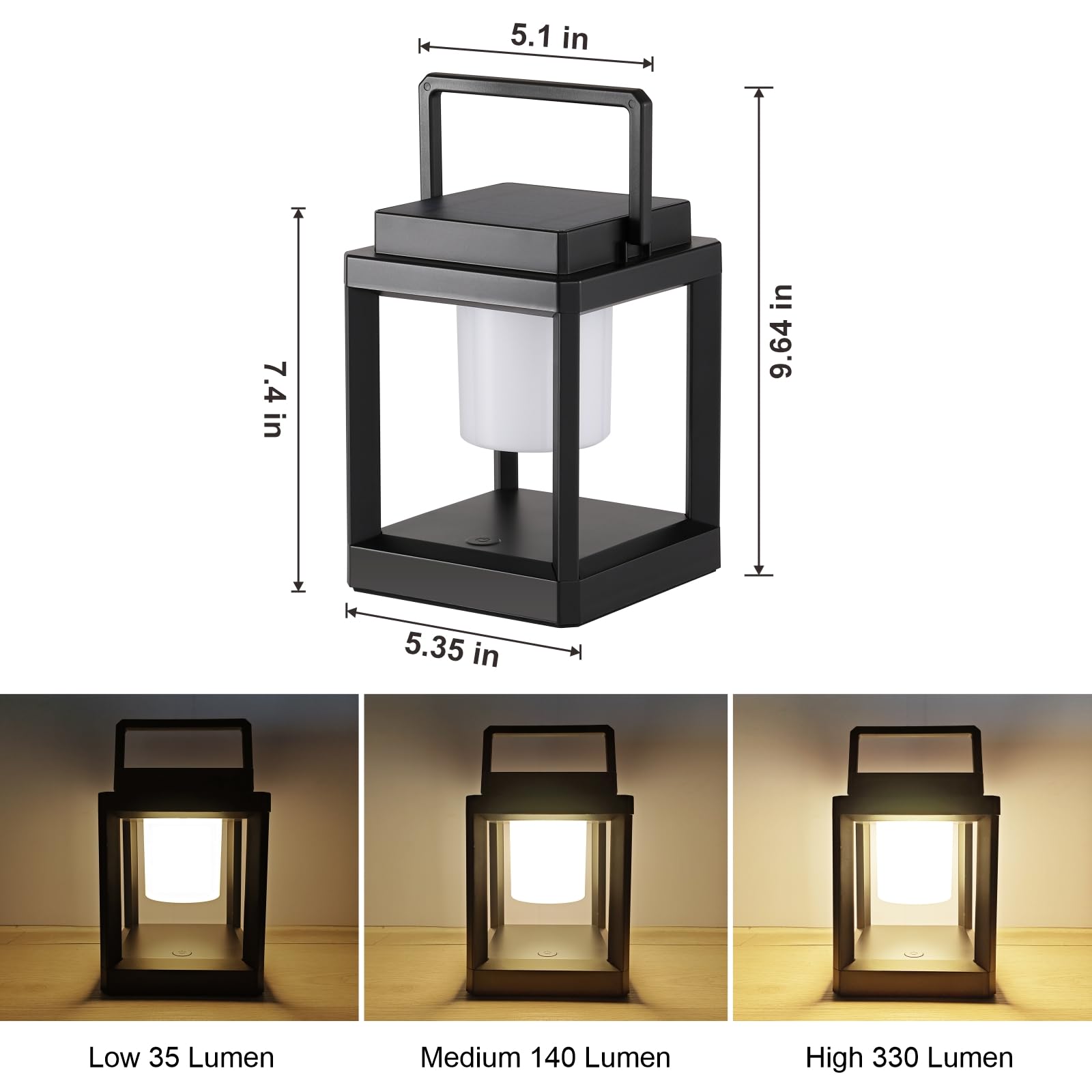 Ridalux Solar Lantern Outdoor Table Lamp - Portable Waterproof Led Lights For Patio & Camping