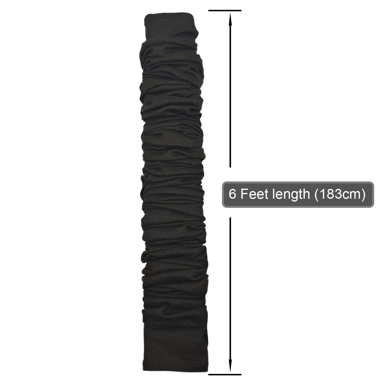 Fabric Cord Cover & Chandelier Chain Cover 1 Pack 6Feet Length For Chandelier Lighting Wires Natural Burlap Easy To Install. (Black)