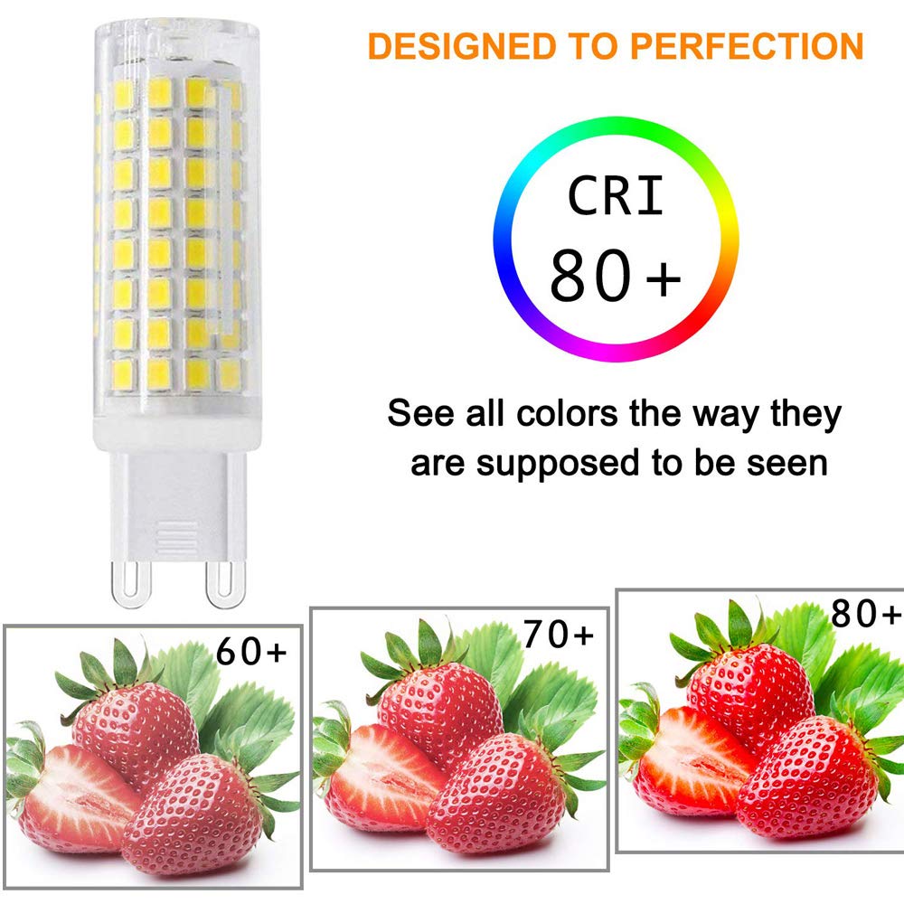 SYXKJ G9 LED Bulbs, 7W Dimmable, 75W Halogen Equivalent, 730LM, Daylight White, 4-Pack, AC120V, Ceramic