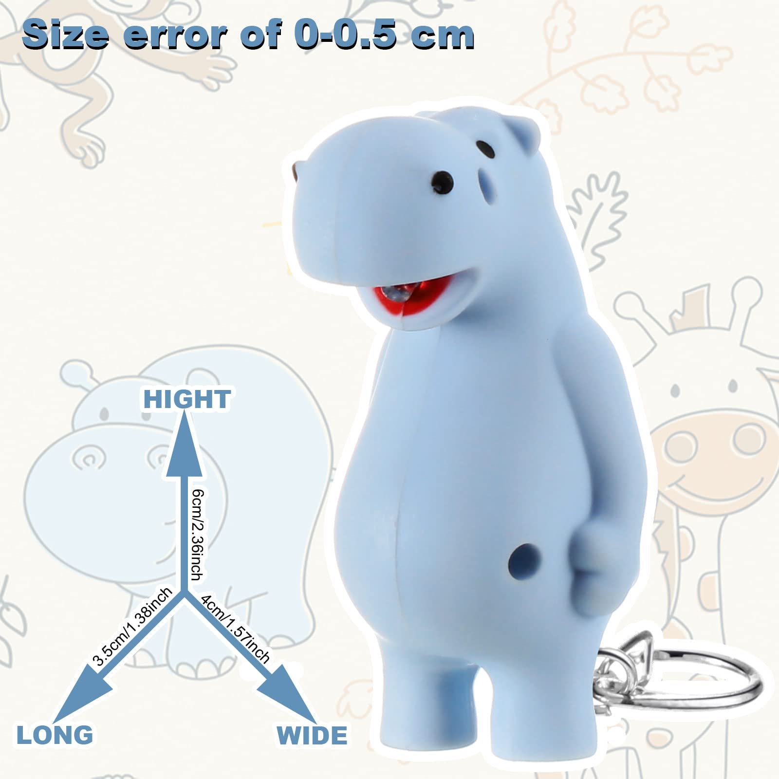 6 Pieces Nurse Flashlight Pediatric Nurse Flashlight Keychain Animal Flashlight Puppy Keychain Tiger Flamingo Sloth Dinosaur Cat Flashlight Keychain Pen Lights For Nurses Badge Reel (Cute)