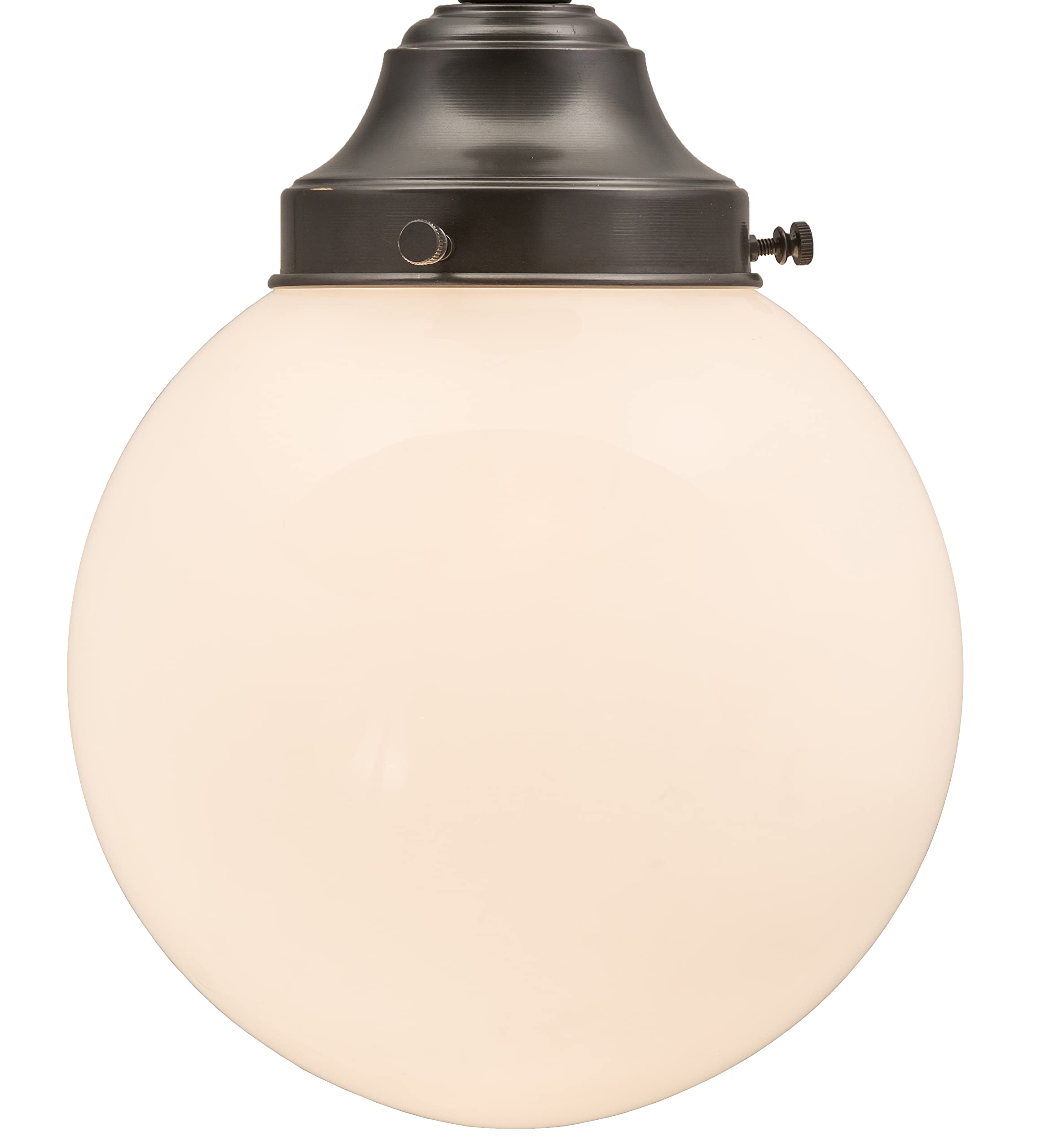 Meyda Tiffany 165492 Revival Schoolhouse White Globe Flush Mount Light Fixture, 8&quot; Width