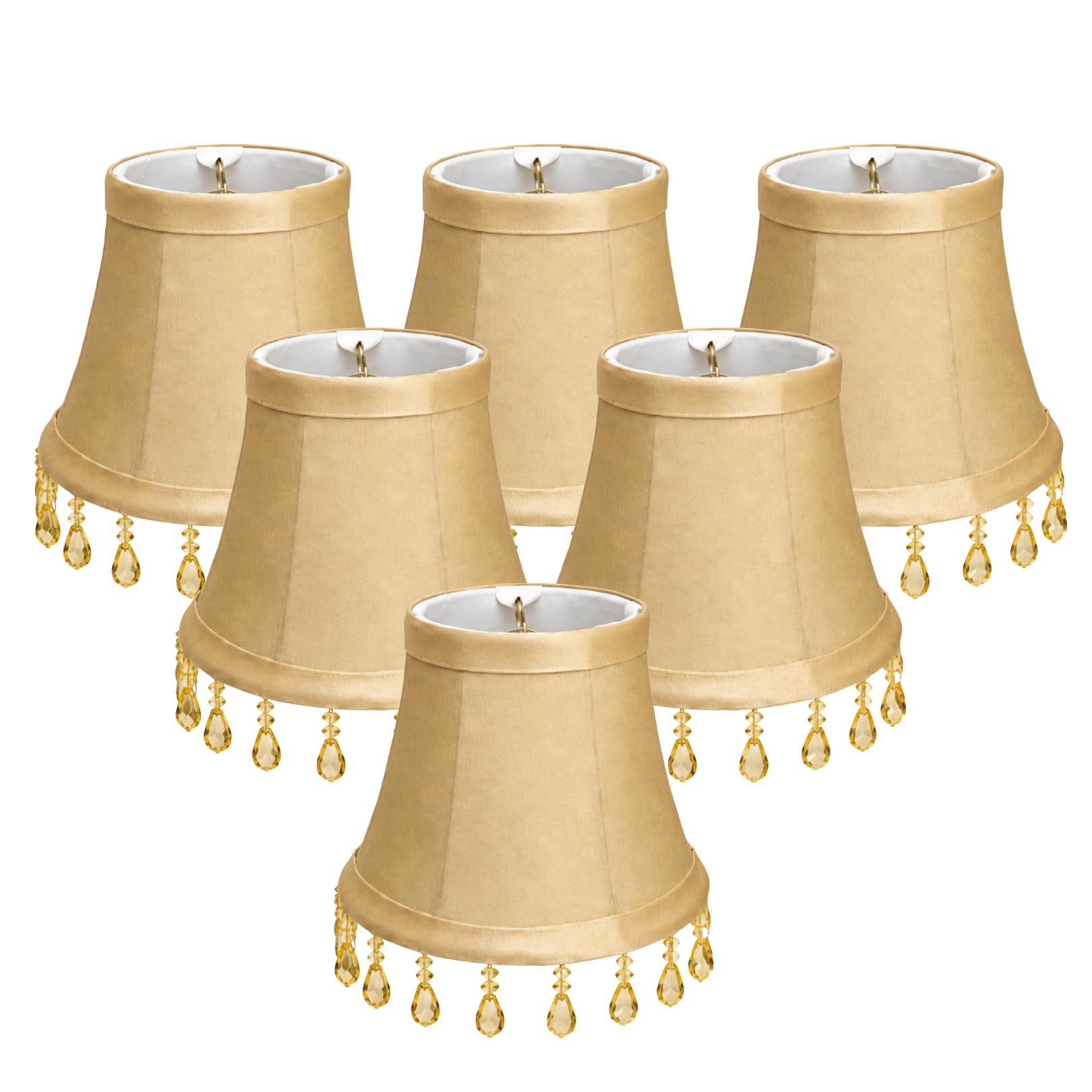 Royal Designs, Inc. CS-313B-5AGL-6 Beaded Bell Chandelier Shade, 3 x 5 x 4, Antique Gold, 6-Pack