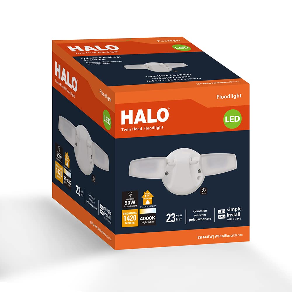 Halo Outdoor Led Flood & Security Light - 1420 Lumens White