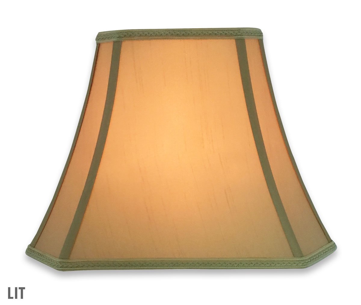 Royal Designs, Inc. Designer Bell Lamp Shade Set of 2, Medium Faux Silk, 8x16x12, Antique Gold, Model DSO-68-16AGL-2
