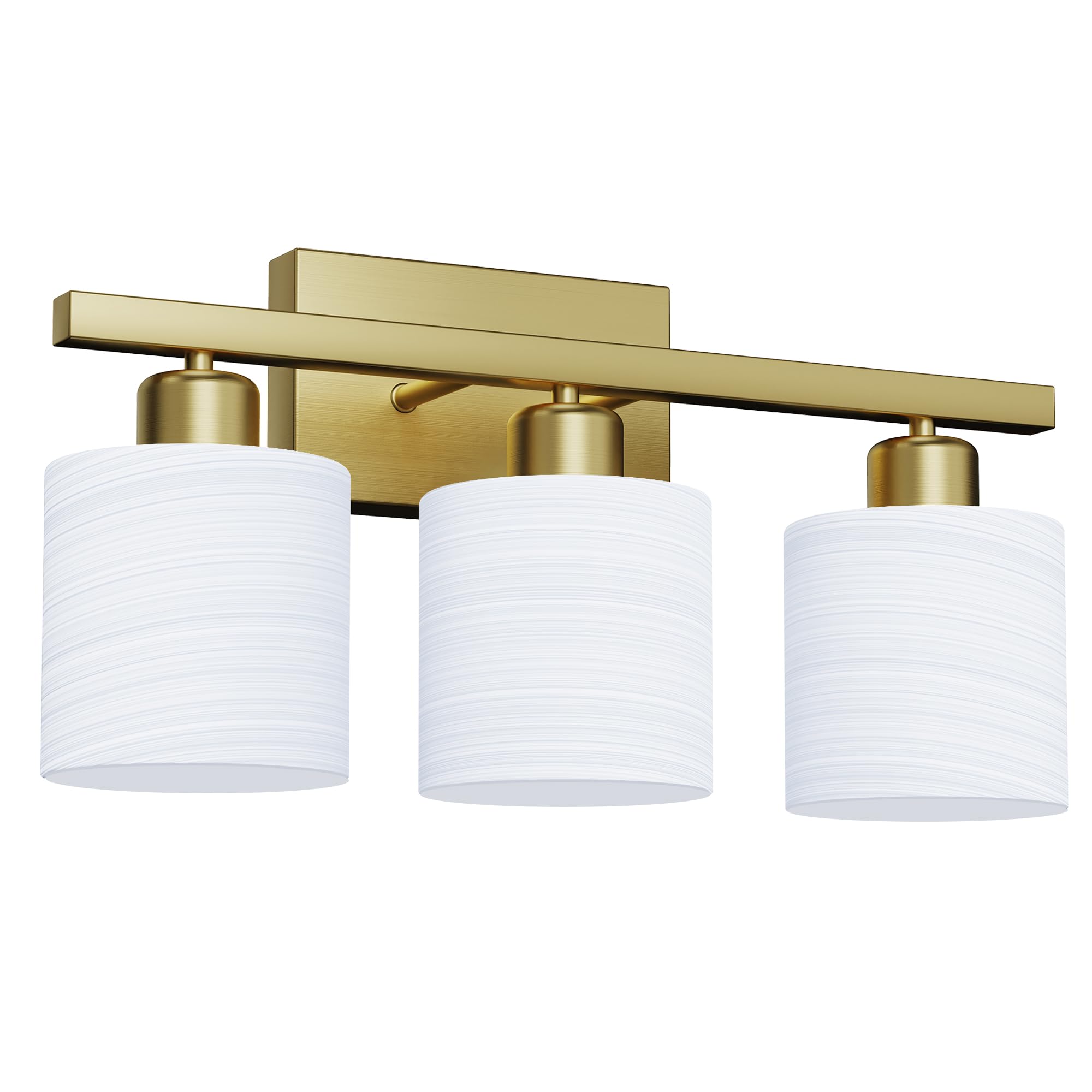 PARTPHONER Bathroom Light Fixtures, 3-Light Vanity Light, Brushed Gold, Stainless Steel, Model PAWL177AS1