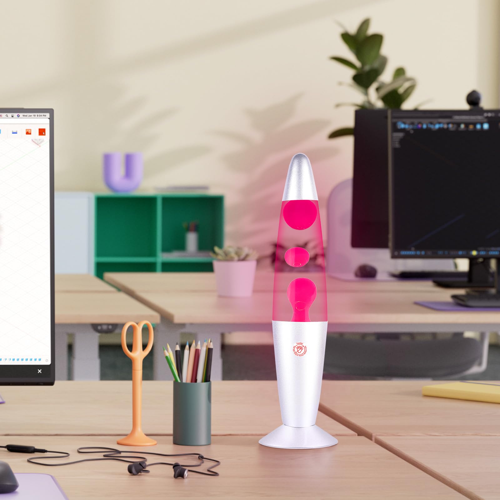 Vanful Pink Liquid Motion Lamp for Adults Glitter Magma Lamps for Bedroom and Home Christmas Thanksgiving Day Decor Bulb Include