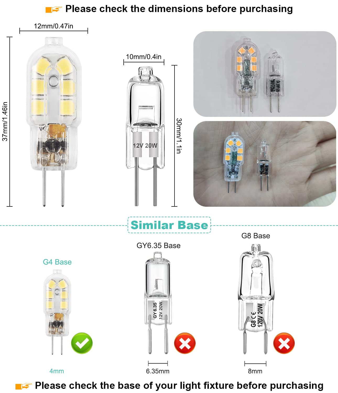 Amazing Power G4 Led Bulb 12V, 20W Halogen Replacement, Daylight White 6000K, 10