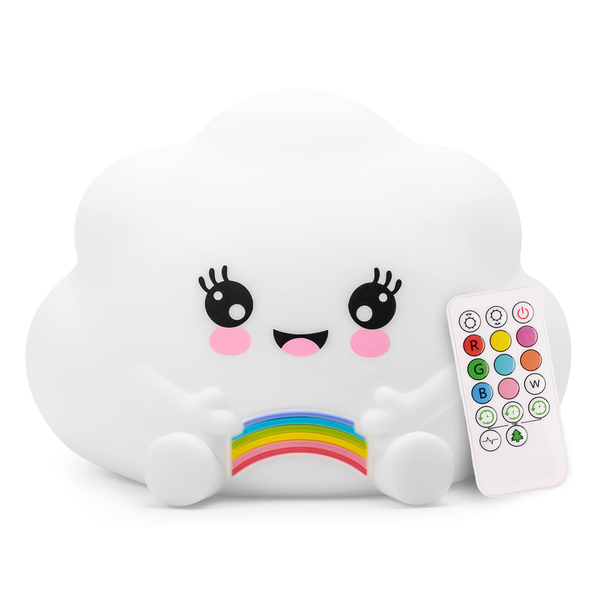 Lumipets Kawaii Cloud Silicone Night Light, Rechargeable, Color Changing, Remote Control, 12 Hour Battery, Toddler Room Decor, Multicolor, LumiPets24