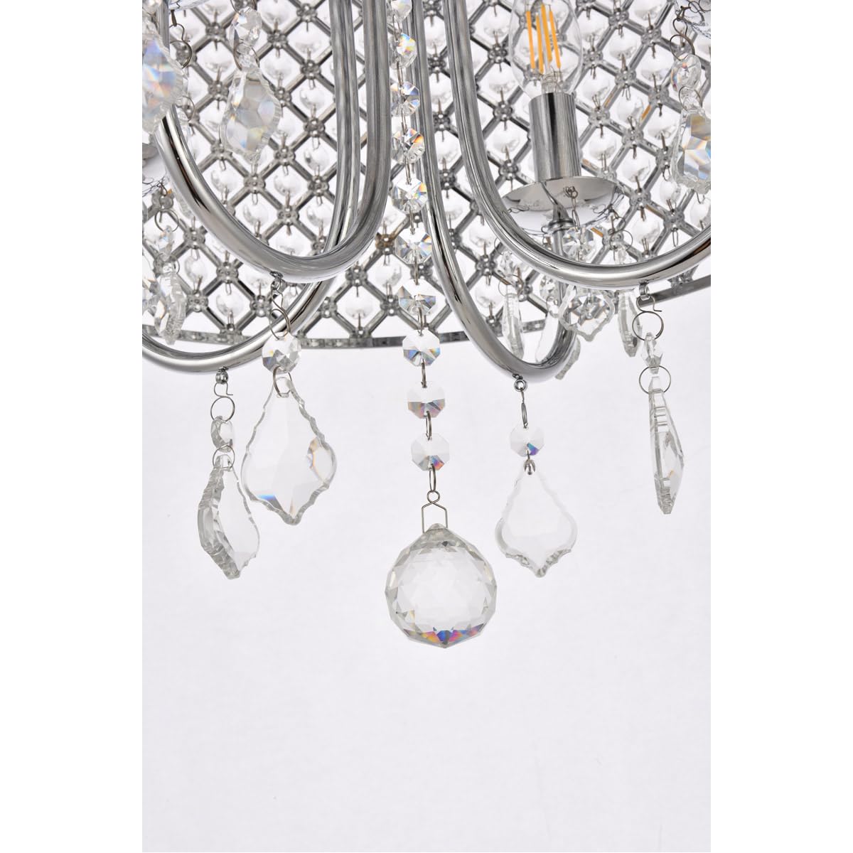 Living District 4-Light Metal Flush Mount, Chrome Finish, Model LD710F17C