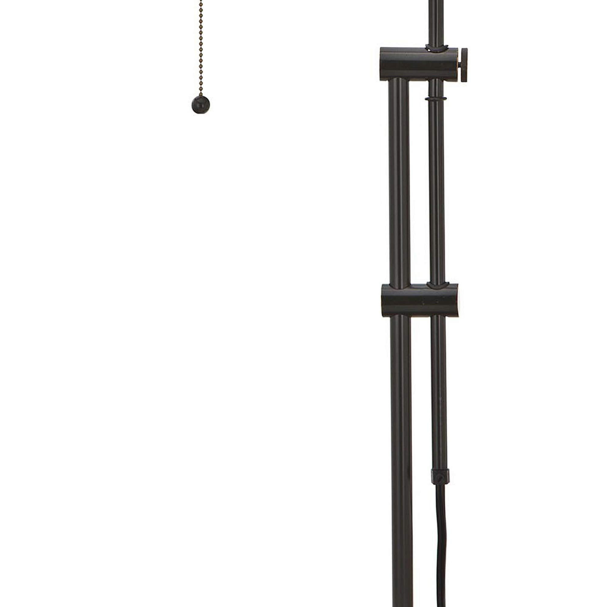 Benzara Metal Desk Lamp with Adjustable Pole, Rectangular, Black, Model BM225085
