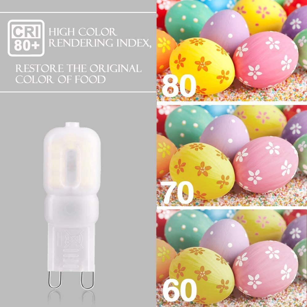 OTTOSEA G9 LED Bulb, 3W (30W Halogen Equivalent), 260LM, 6000K Daylight White, Dimmable, 10-Pack, Plastic Base