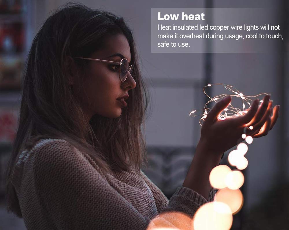 Mumuxi 48 Pack Fairy Lights Battery Operated, 7.2Ft 20 Micro Led Mini Waterproof String Lights Silver Wire Firefly Starry Lights For Diy Wedding Party Mason Jars Crafts Christmas Decoration,Warm White