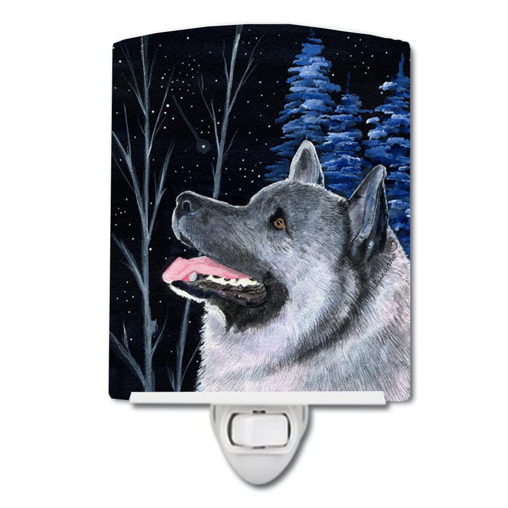Carolines Treasures Night Light, Ceramic, Starry Night Design, UL-Certified, 6x4x3in, Multicolor, Model SS8398CNL