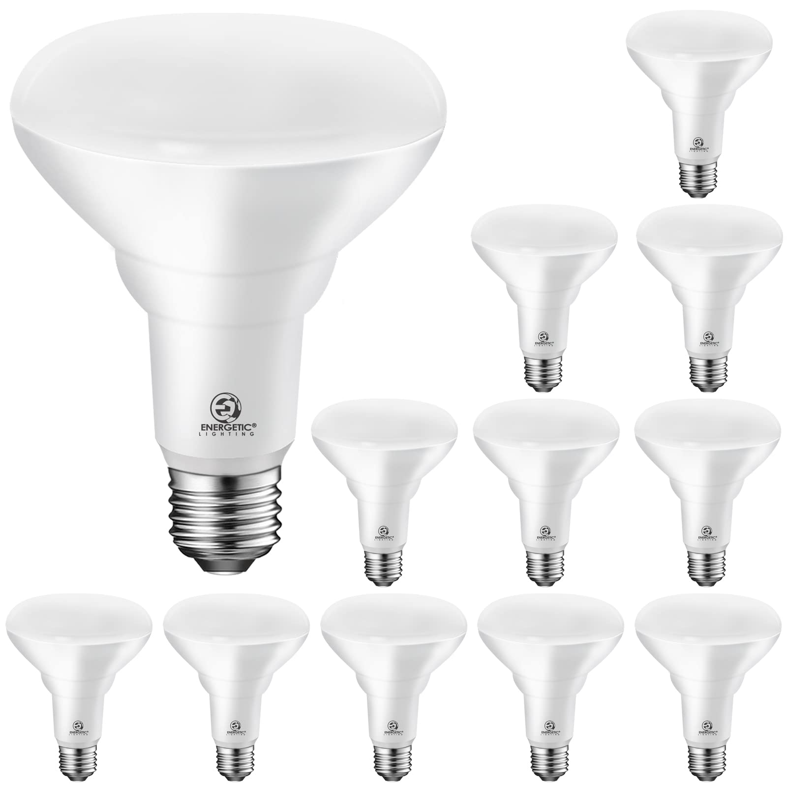 E ENERGETIC LIGHTING BR30 LED Recessed Light Bulbs 1100 Lumens Dimmable 12 Pack Warm White 3000K