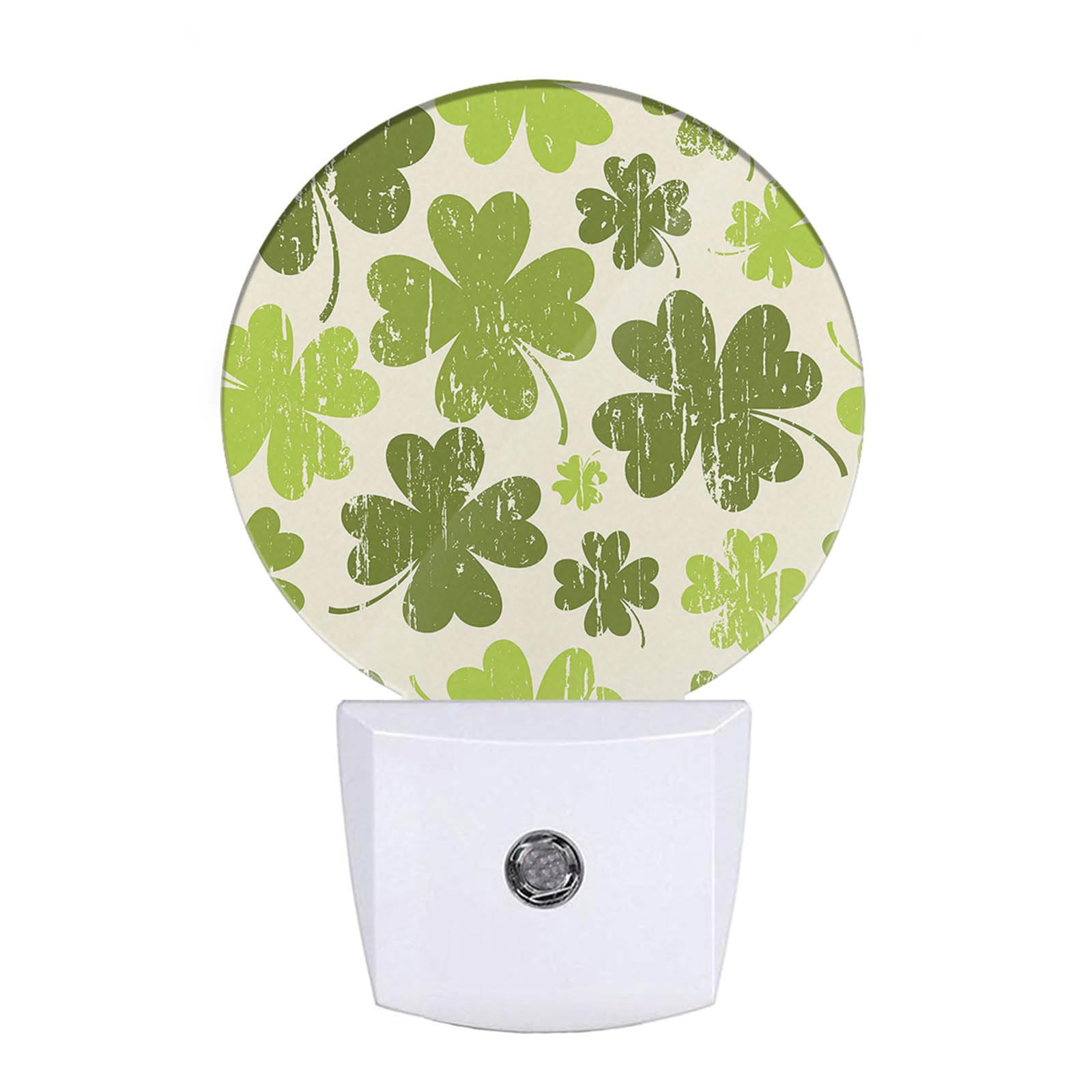 Uanvaha Vintage Shamrock Night Light Green Clover Patrick Night Lights Plug in Auto Sensor LED Lamp Dusk to Dawn Nightlight Ener