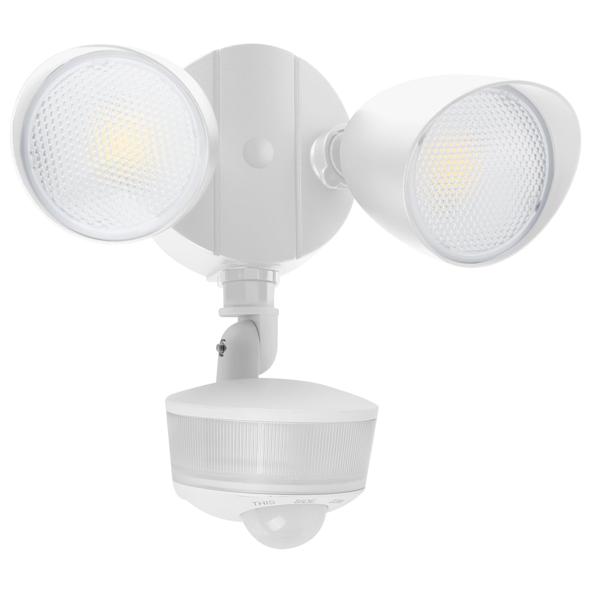 LUTEC 34W 3700 Lumen LED Security Light Motion Sensor Outdoor Lights with Night Light  5000K Daylight  IP65 Waterproof  Dusk to Dawn  Hardwired Motion Detector Flood Light for Garage  Yard-White