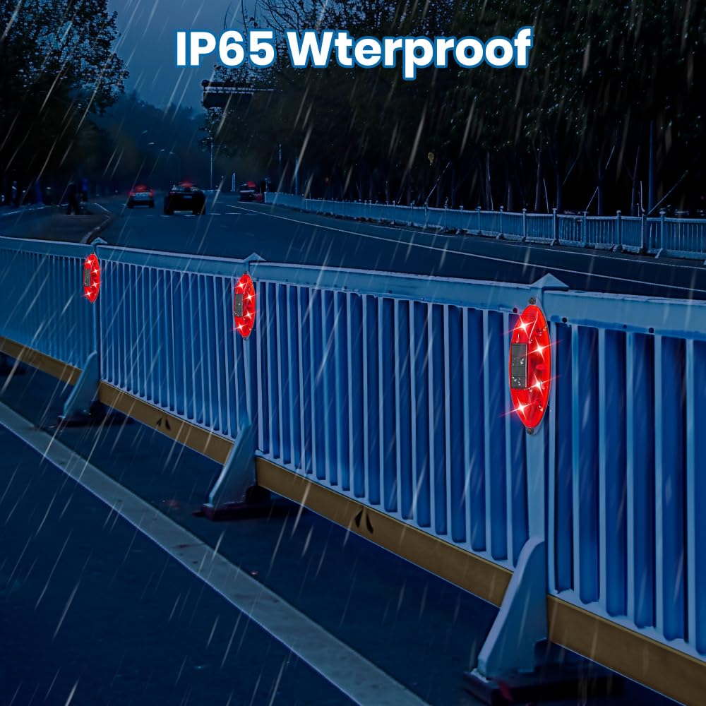 Solar Strobe Warning Light Sensitive Led Warning Lamp Super Bright Ip65 Waterproof Light Control Flashing Beacon Barricade Const