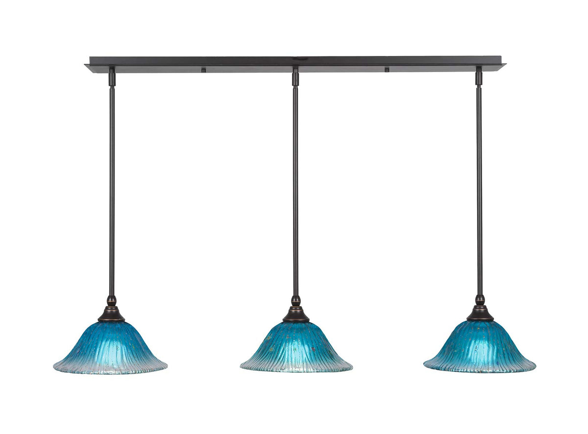 Toltec Lighting 3 Light Linear Pendalier In Dark Granite (36-Dg-438)