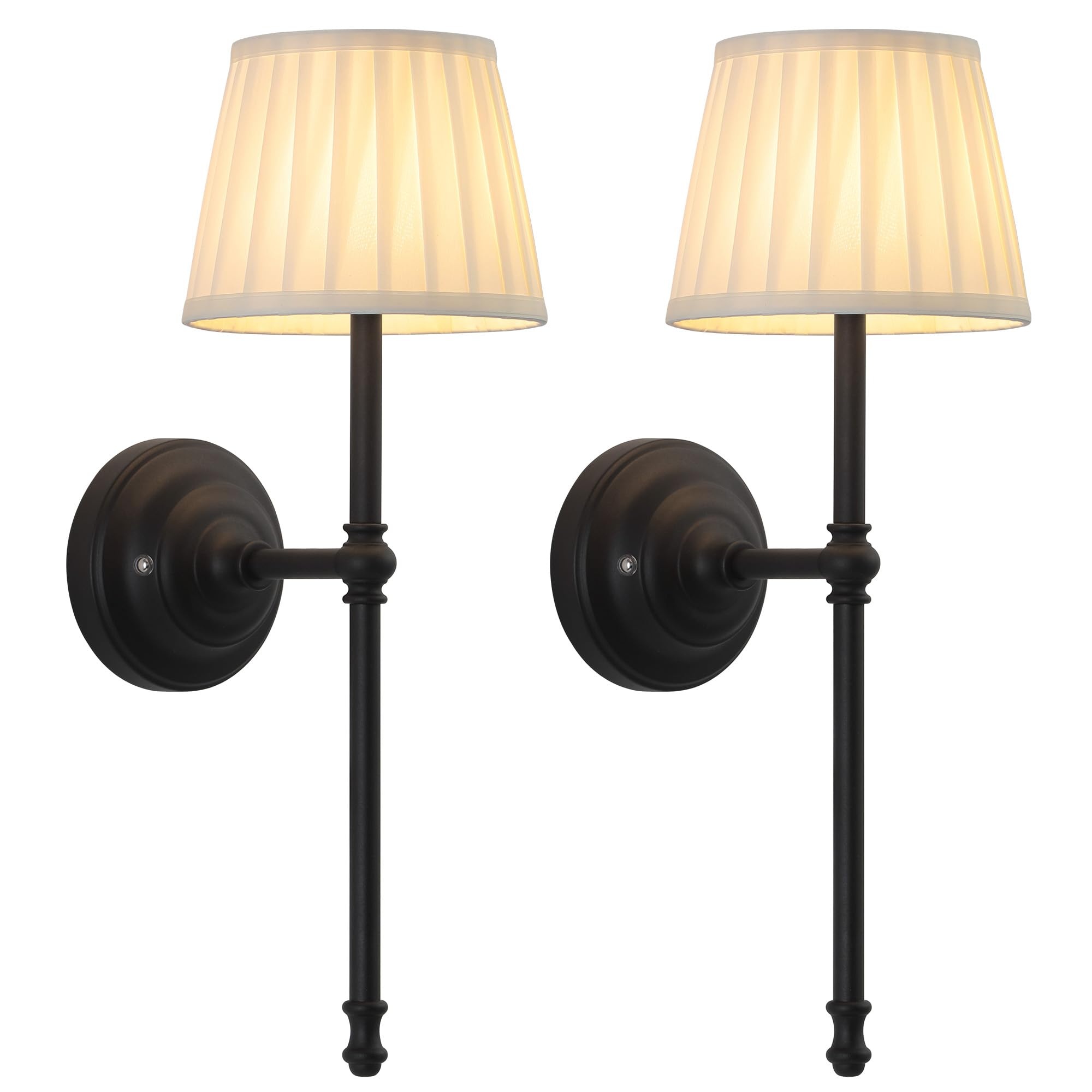 Kdg Cordless Wall Sconces Set Of 2  Small Wireless 5200Mah Rechargeable Battery Fabric Led Wall Lamps  Portables Lightings For Wall discomfort-reducingting  Living Room  Bedroom  Hallway  Gifts  Night Light (Black)