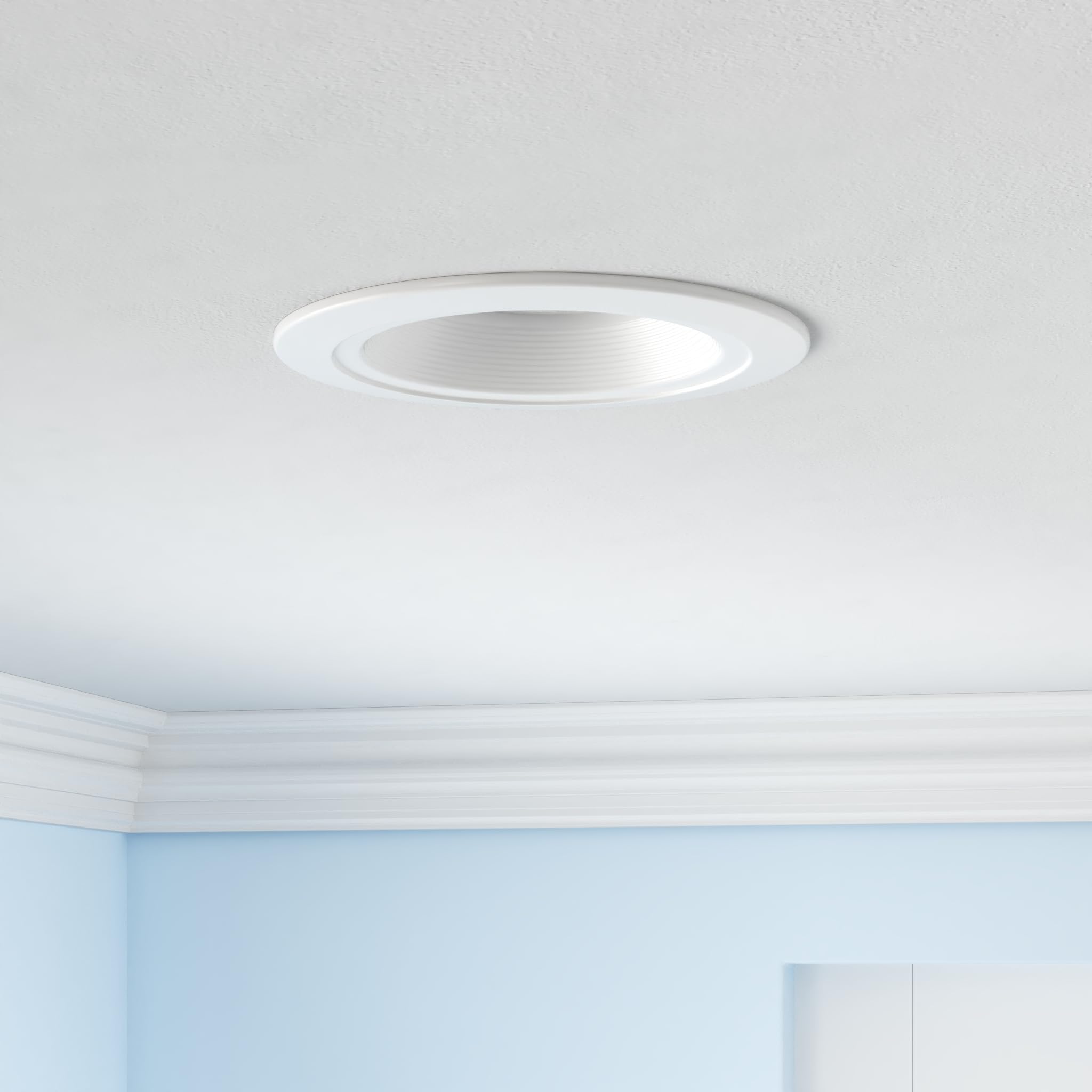 HALO LED Recessed Lighting Retrofit Trim, 5/6-Inch, Selectable Lumens & Color Temp, Model RL56LS9FSD2W1EWH, 5 Color