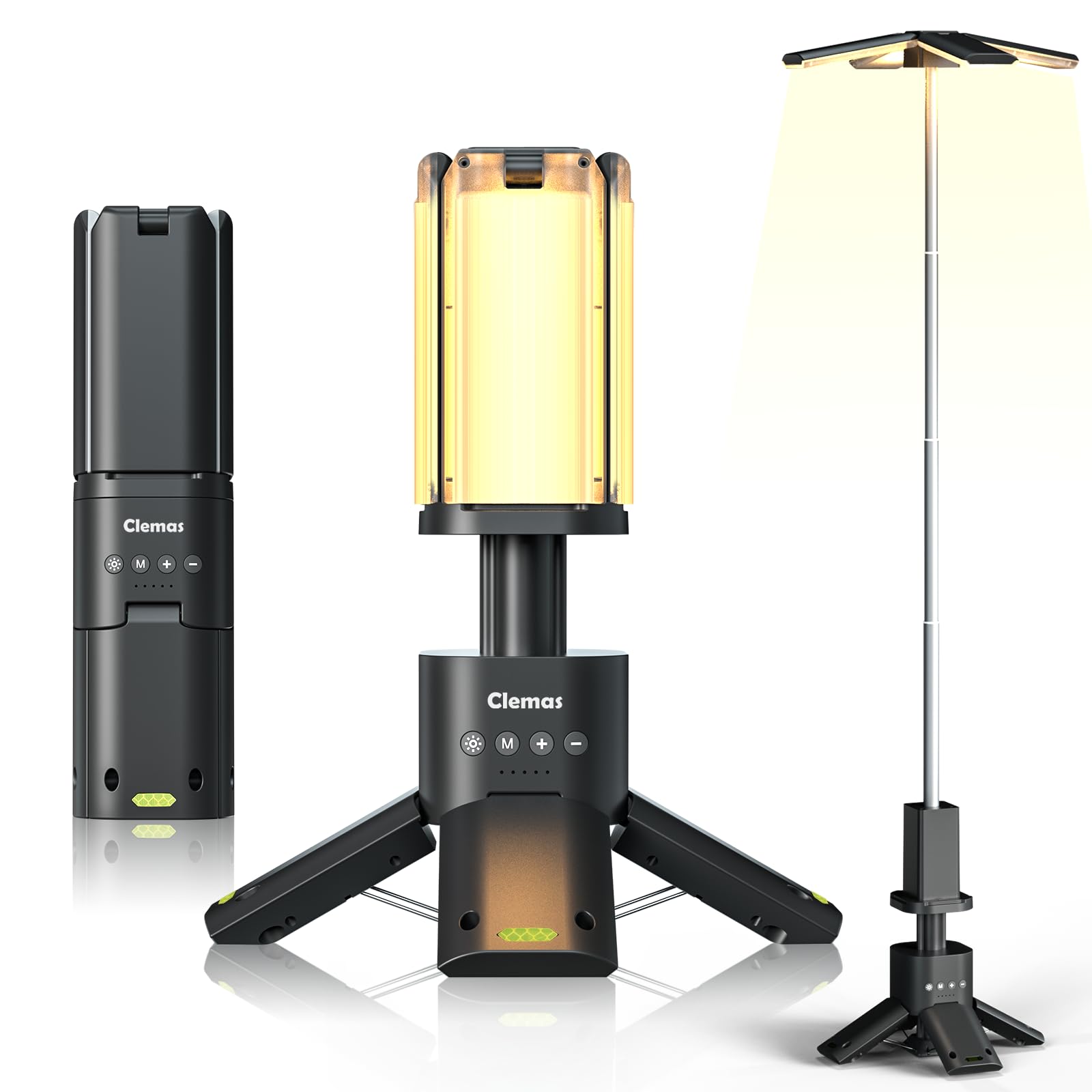 Clemas Telescopic Camping Lights Rechargeable 14000 mAh Led Multifunction Magnetic Lanterns Job Site Lighting Cordless Dimmable