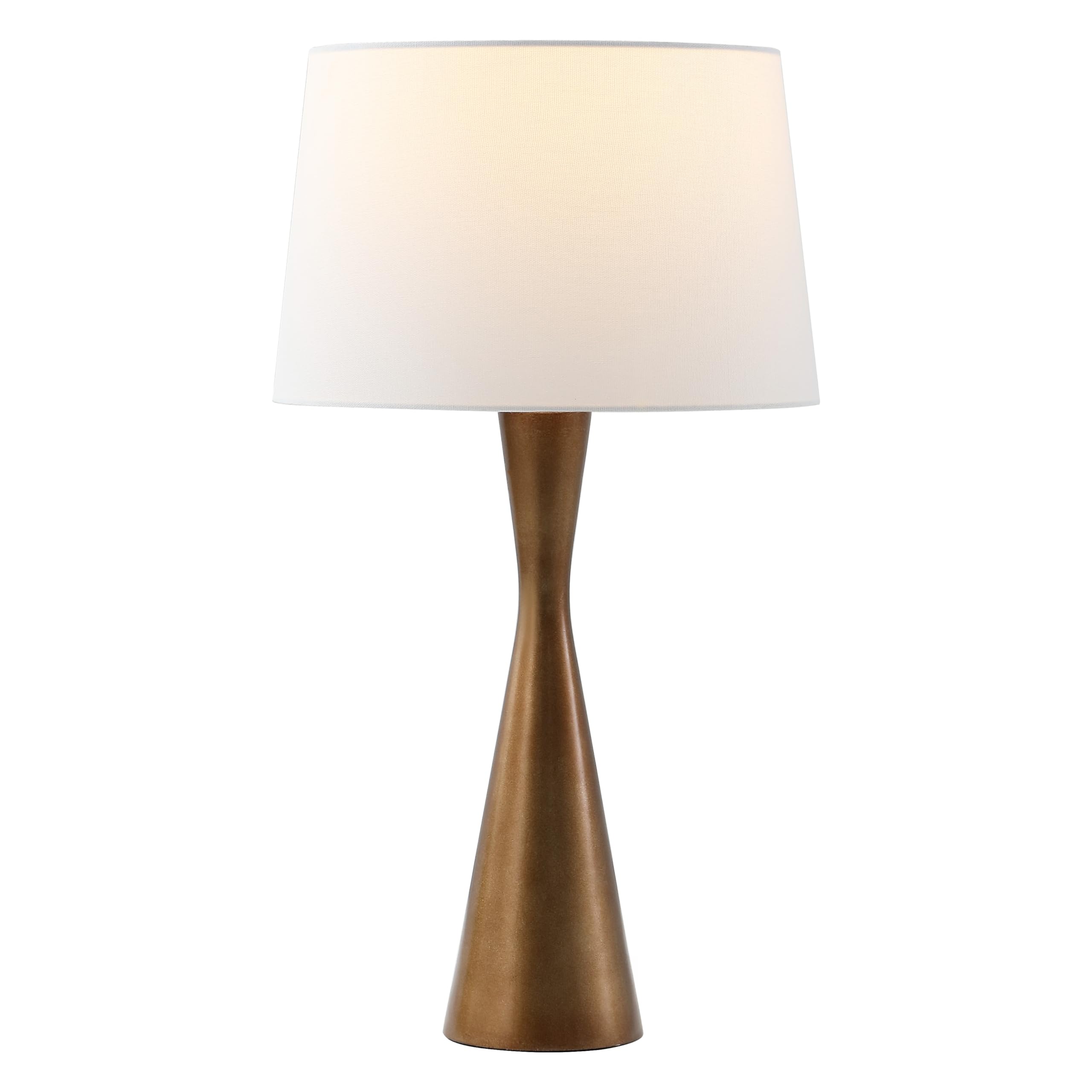 SAFAVIEH Lighting Collection Edie 26-inch Antique Brass Resin Table Lamp (LED Bulb Included)