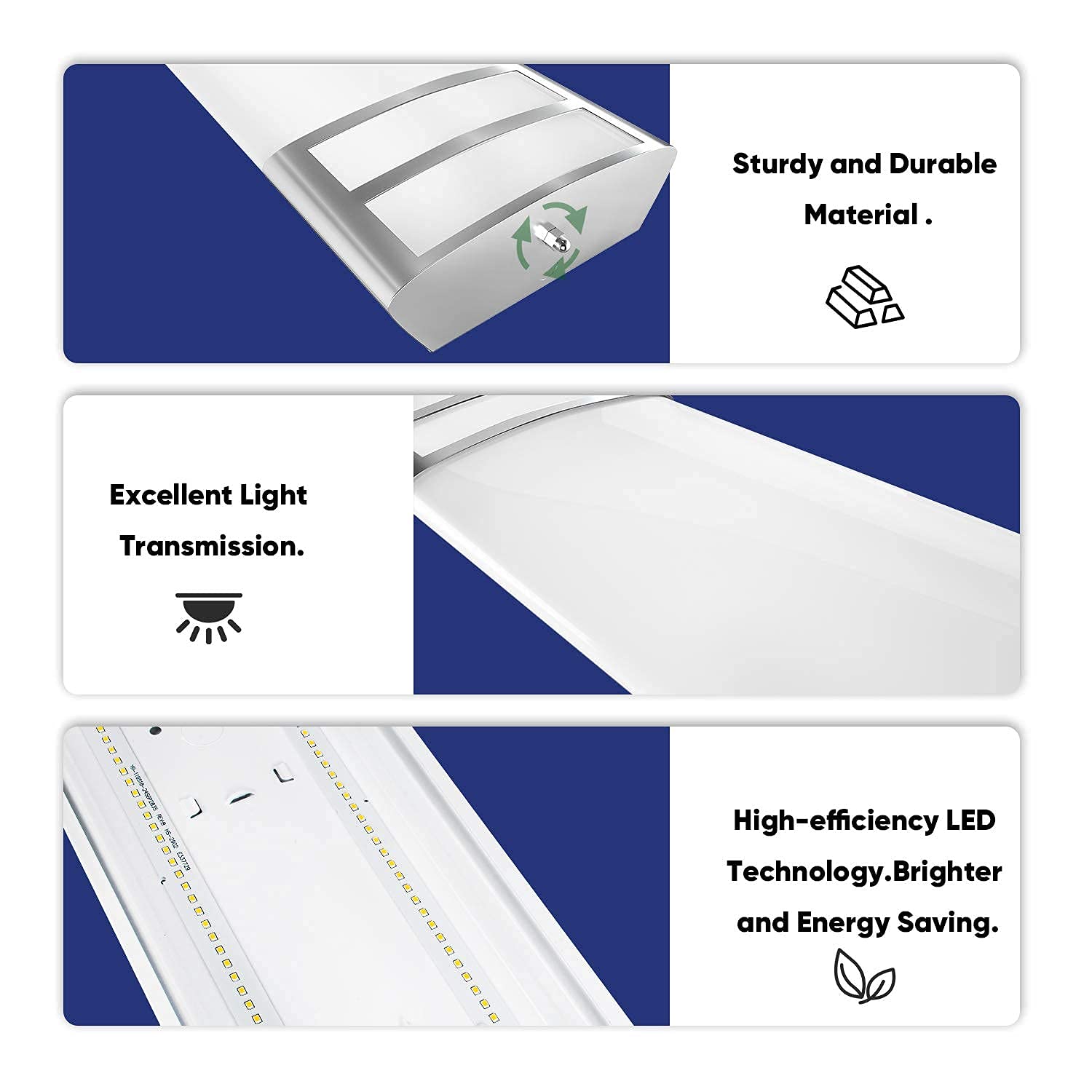 Antlux 4Ft Led Flush Mount Linear Lights 40W 4500Lm Kitchen Light Fixtures, 5000K, 4 Foot Led Kitchen Ceiling Light Fixtures For