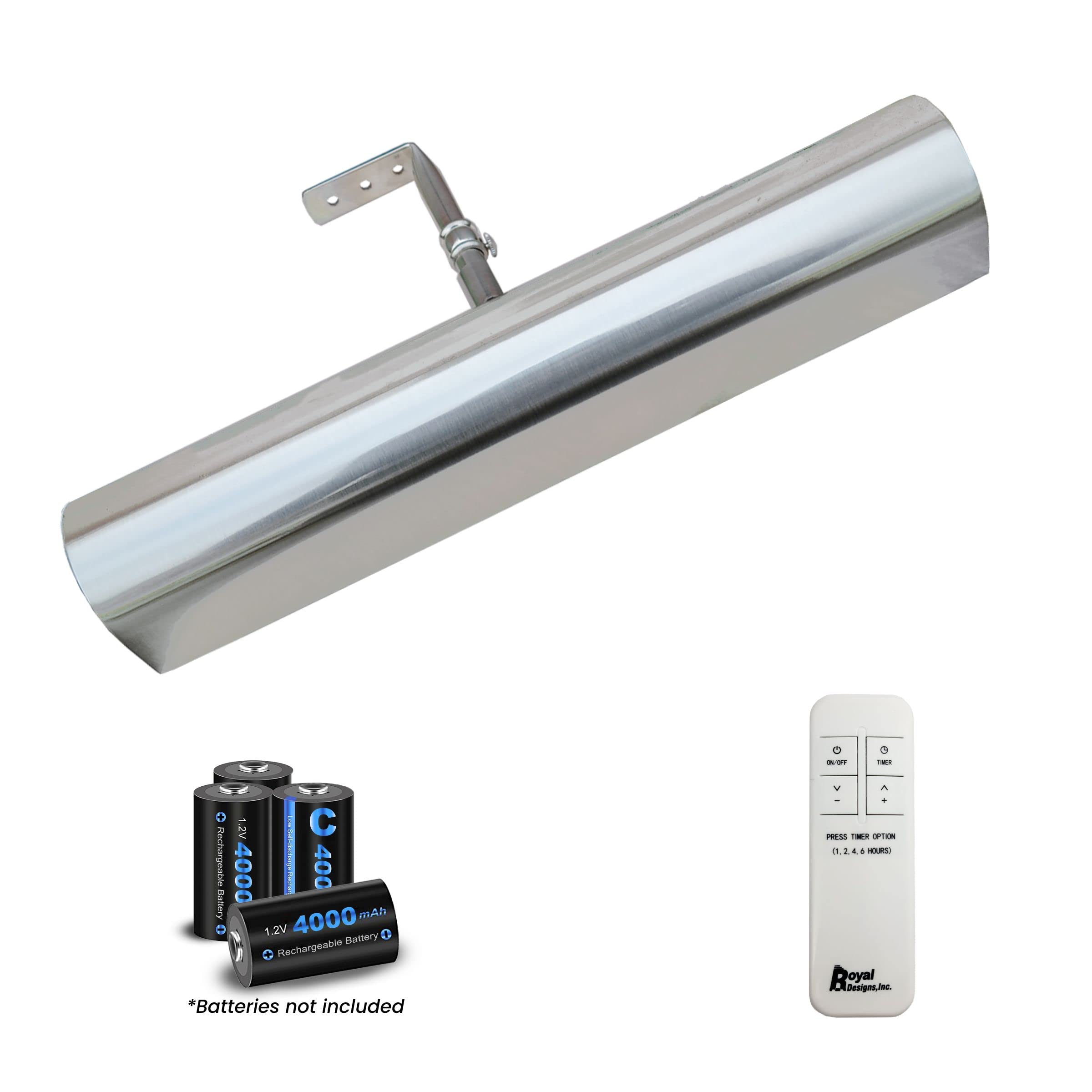 Royal Designs, Inc. Cordless Remote Control Led Picture Light, Dimmable With Timer Function, Brushed Nickel, 12.75 Inches, 2 Pac