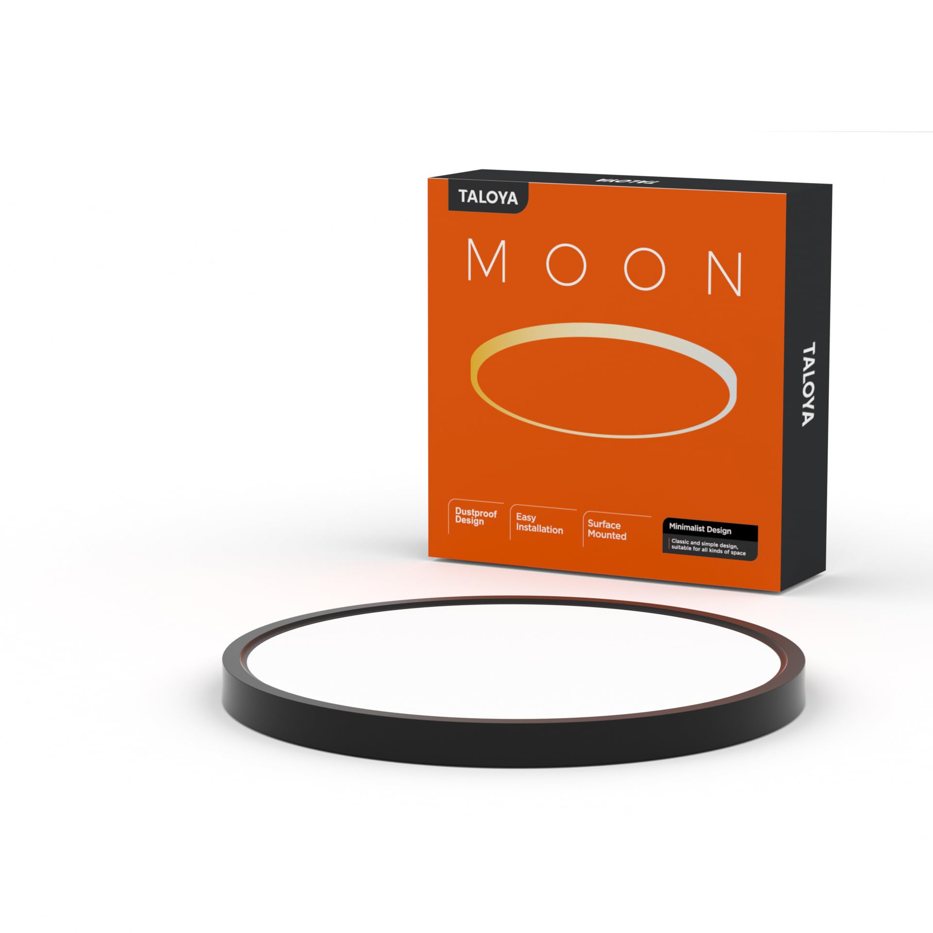 TALOYA 10 Inch Black LED Ceiling Light Fixture Flush Mount, 5-in-1 CCT Selectable (3000K/3500K/4000K/5000K/6500K), 2000LM 0.94inch Thickness Low Profile Surface Mounted Light Fixture for Hallway