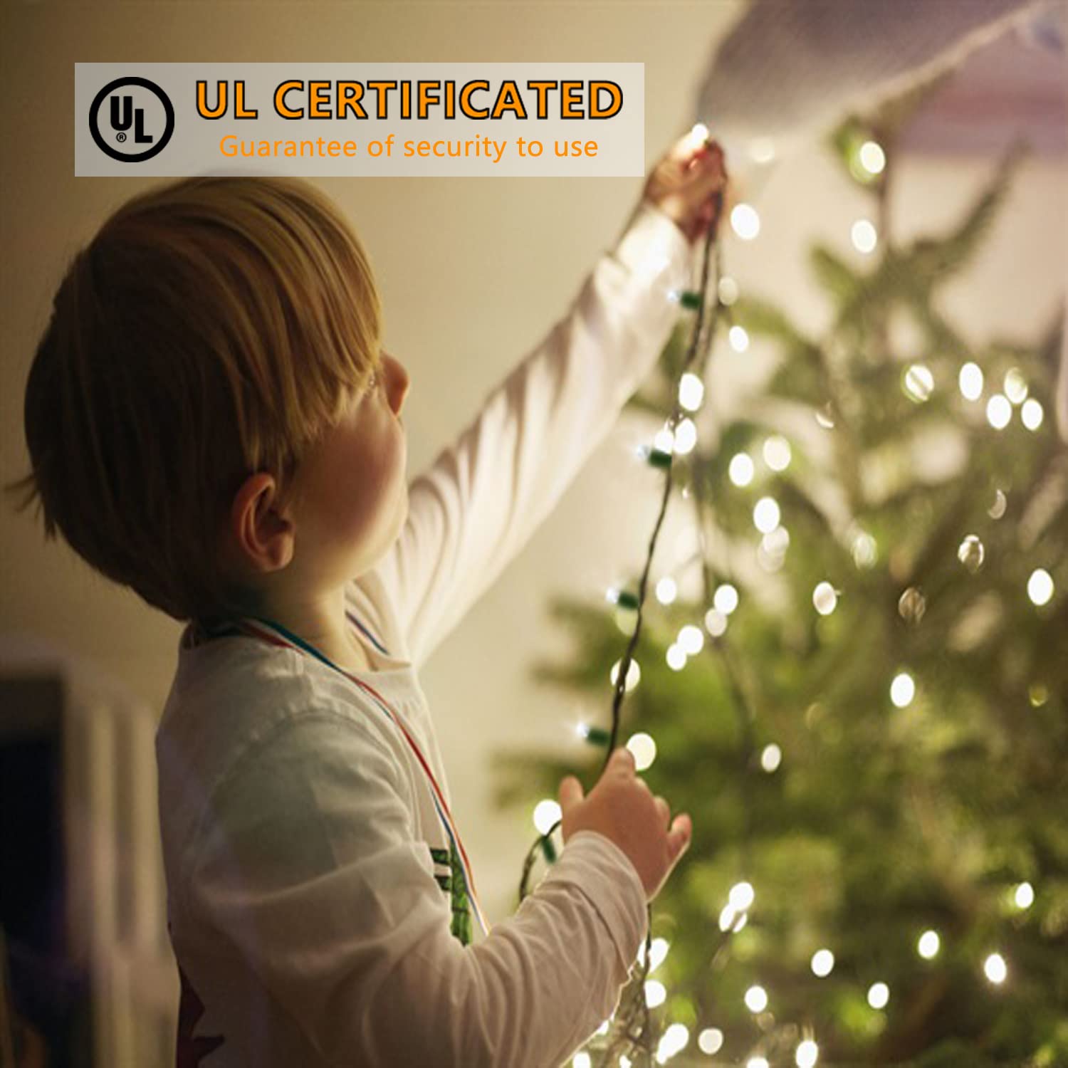 Wominoy 25Ft 50 Counts Cool White Led Christmas Lights - Commercial Grade White Christmas Lights Outdoor Waterproof, Led String