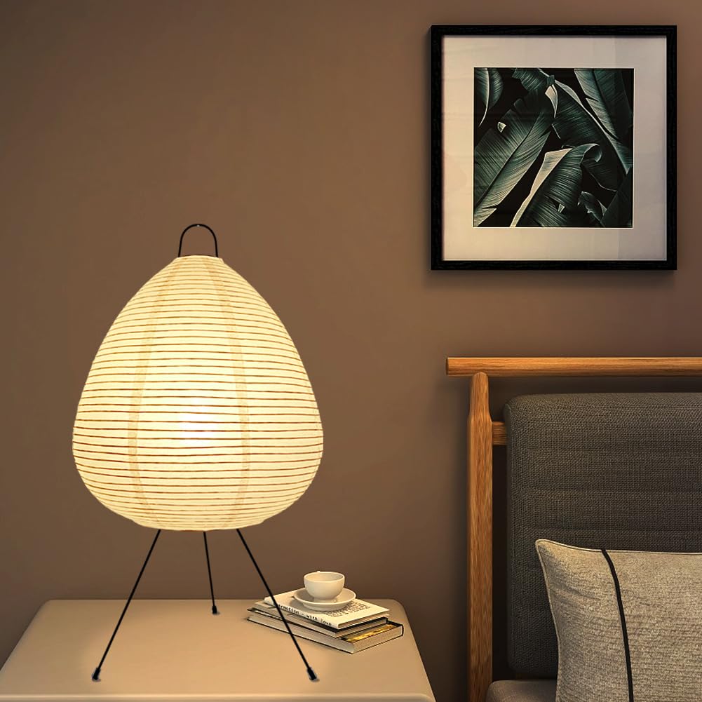 Fosinz Table Lamp Paper Chrome 19.7inx11inx11in White Model 309 Nightstand Desk Light
