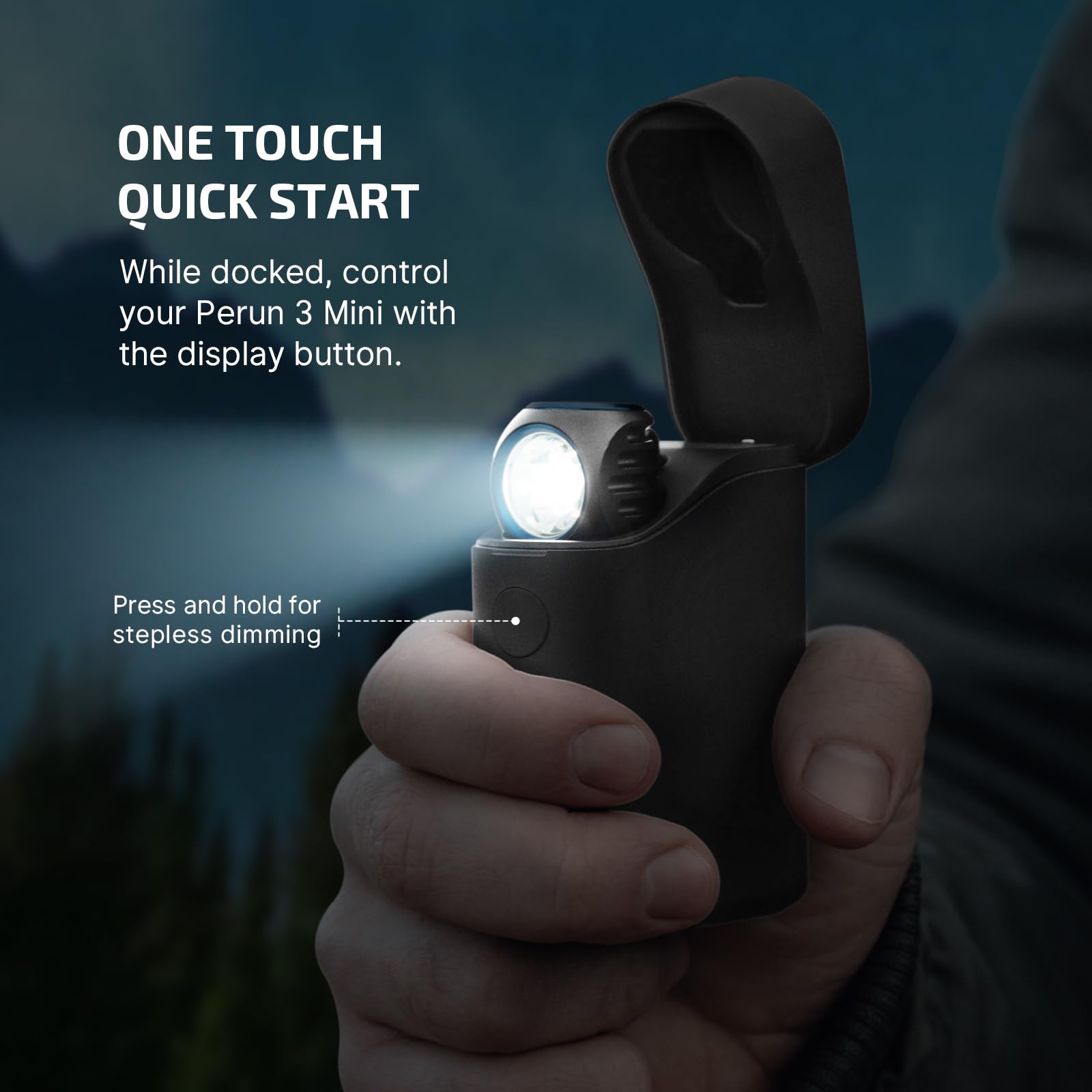 OLIGHT Perun 3 Mini Headlamp 1250 Lumens Rechargeable with Type-C Charging Box, Black, Model O-PERUN3MINIKIT-BK-300000