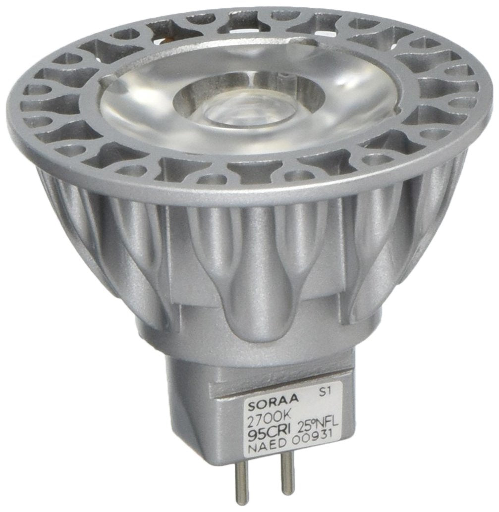 SORAA LED MR16 7.5W 2700K VIVID3 25° DIM Silver, Model SM16-07-25D-927-03
