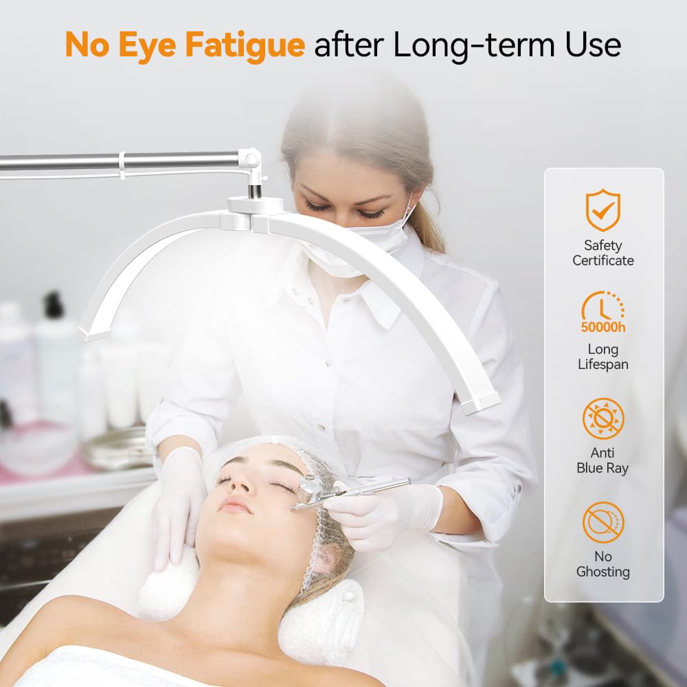 Janolia Lash Light, Lash Lamp For Eyelash Tech, Led Half Moon Light Esthetician Light For Lash Tech, Tattoo, Beauty - Adjustable