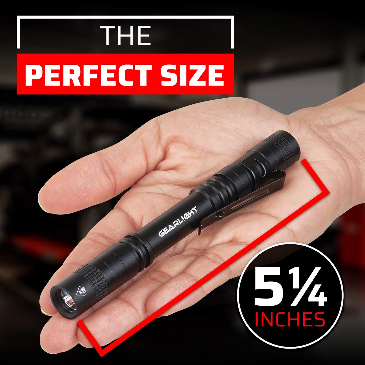 GearLight S100 LED Pocket Pen Light - 2 Compact Flashlights, Aluminum, Small, White Light