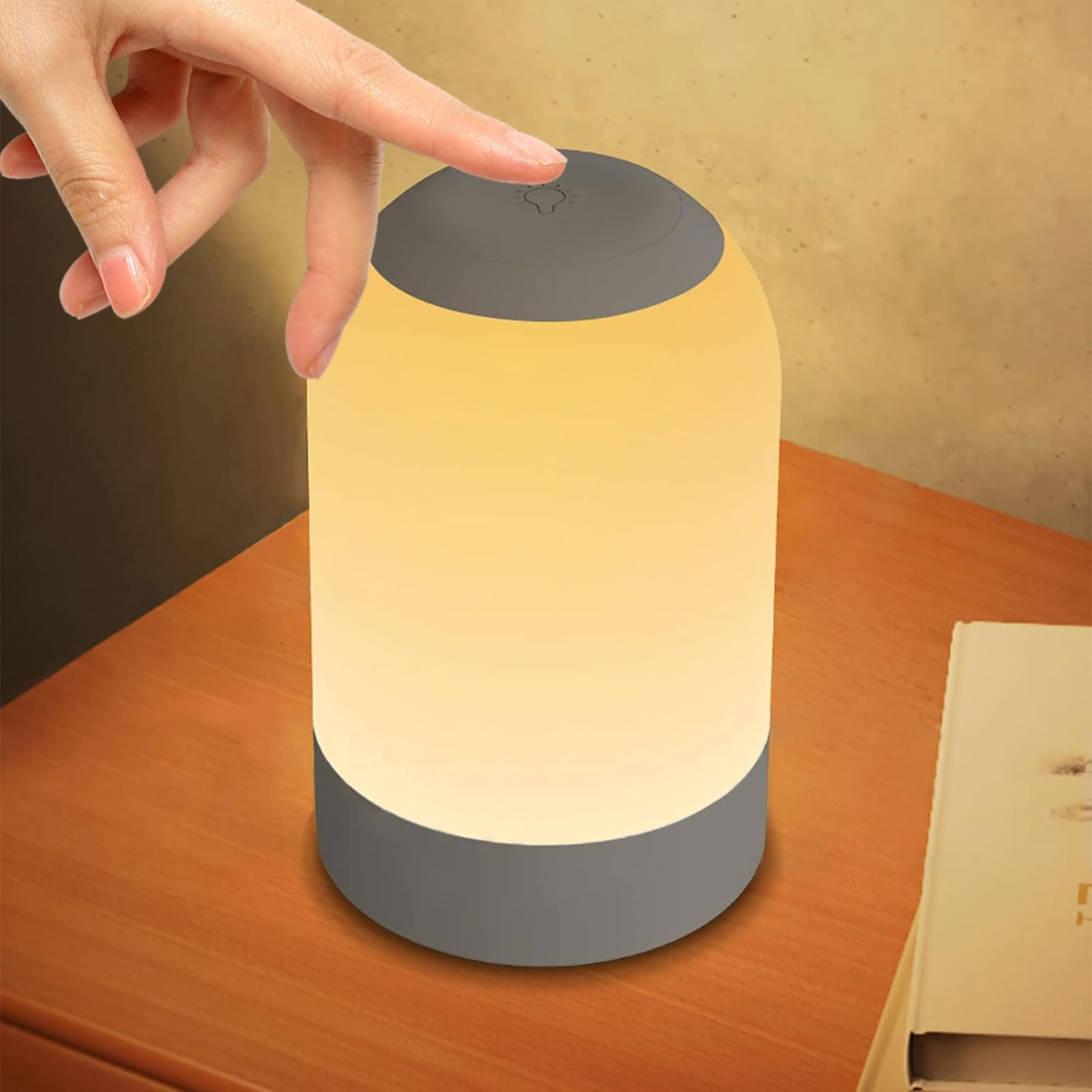 G Keni Touch Bedside Night Lamp, Baby Nursery Night Light for Kids Adults, Egg Lights with Timer, Dimmable Small Mini Lamp for N