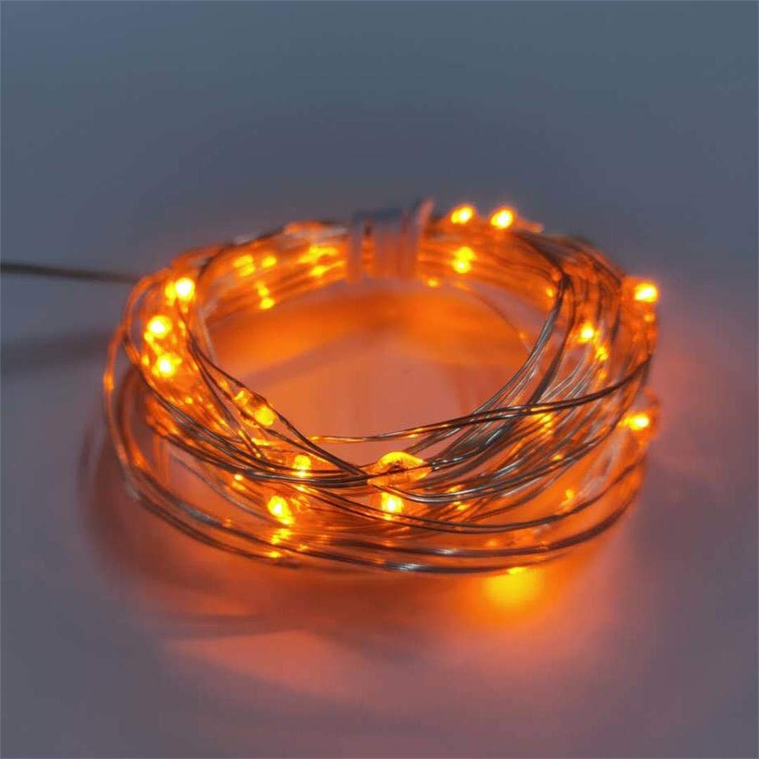 yongzhenlite 4 Pack Battery Operated LED Fairy Lights with Timer, 10 Feet, 30 Count LEDs, Orange