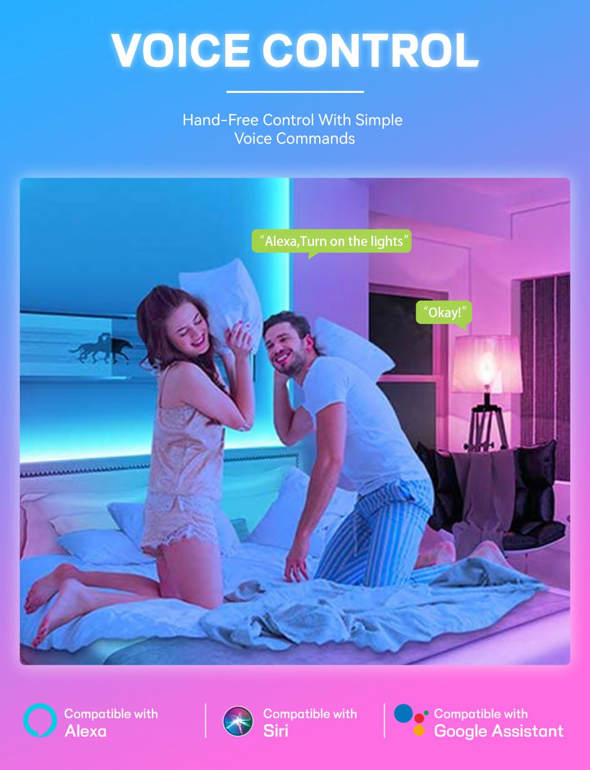 Vanance Smart Light Bulbs 4-Pack, A19 E26, 800LM, RGB & Warm to Cool White, Dimmable, WiFi & Bluetooth, Model ZJ-BWBN