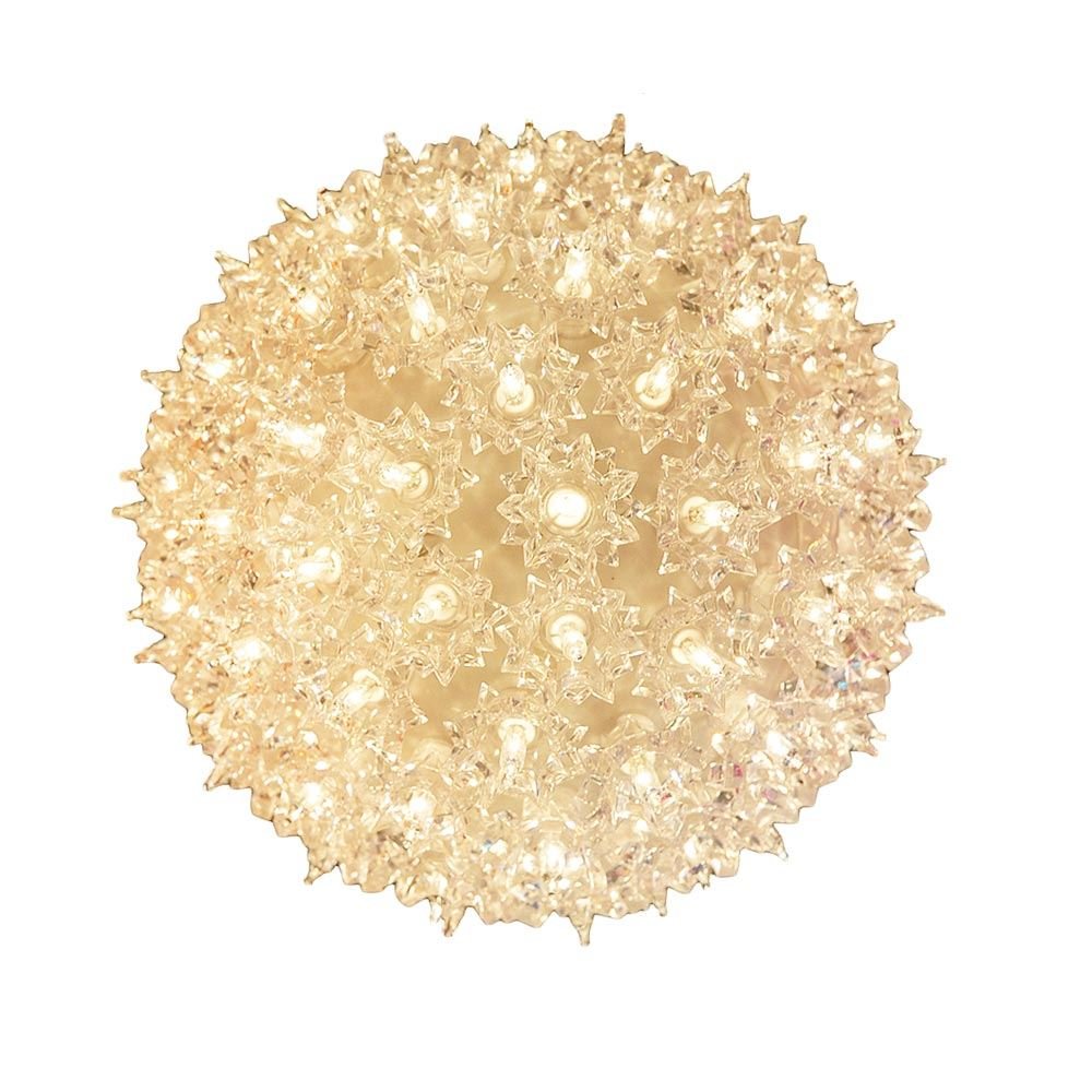 Novelty Lights 7.5In 100 Light Twinkling Starlight Sphere, Clear, Large Ornament Ball Light, 5Ft Hanging Cord With S Hook, 12Ft
