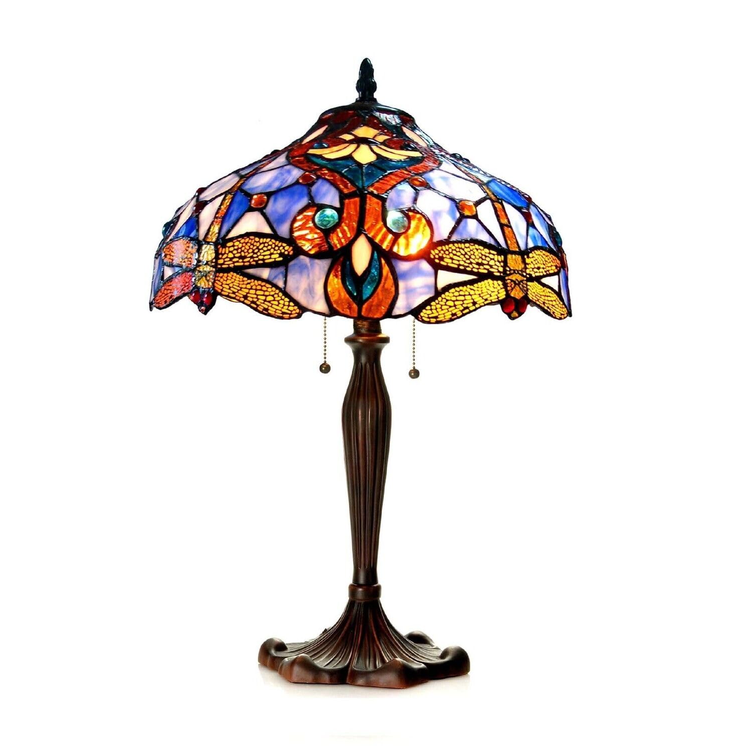 Chloe Lighting CH1B717BD17-TL2 Julia Tiffany-Style Dragonfly 2-Light Table Lamp with Shade, 24 x 17 x 17&quot;