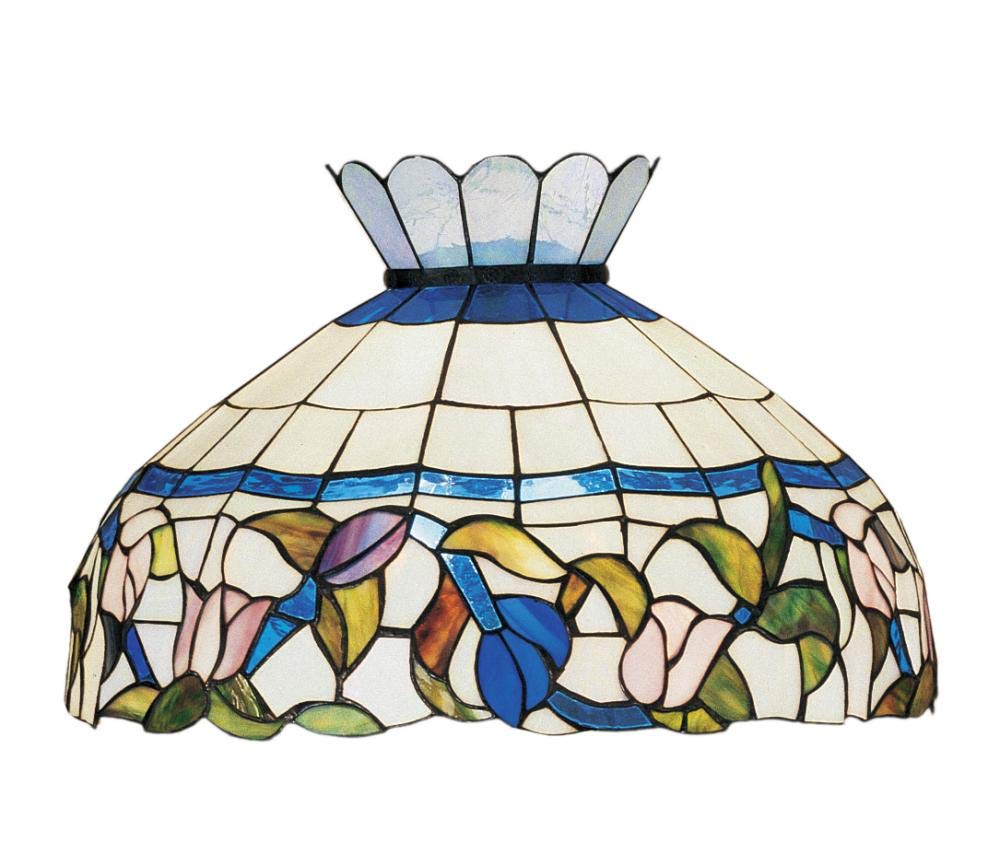 Meyda Tiffany Rose Vine Shade, 20in Wide, Cai Pink Lt Blue Metal, Model 13835