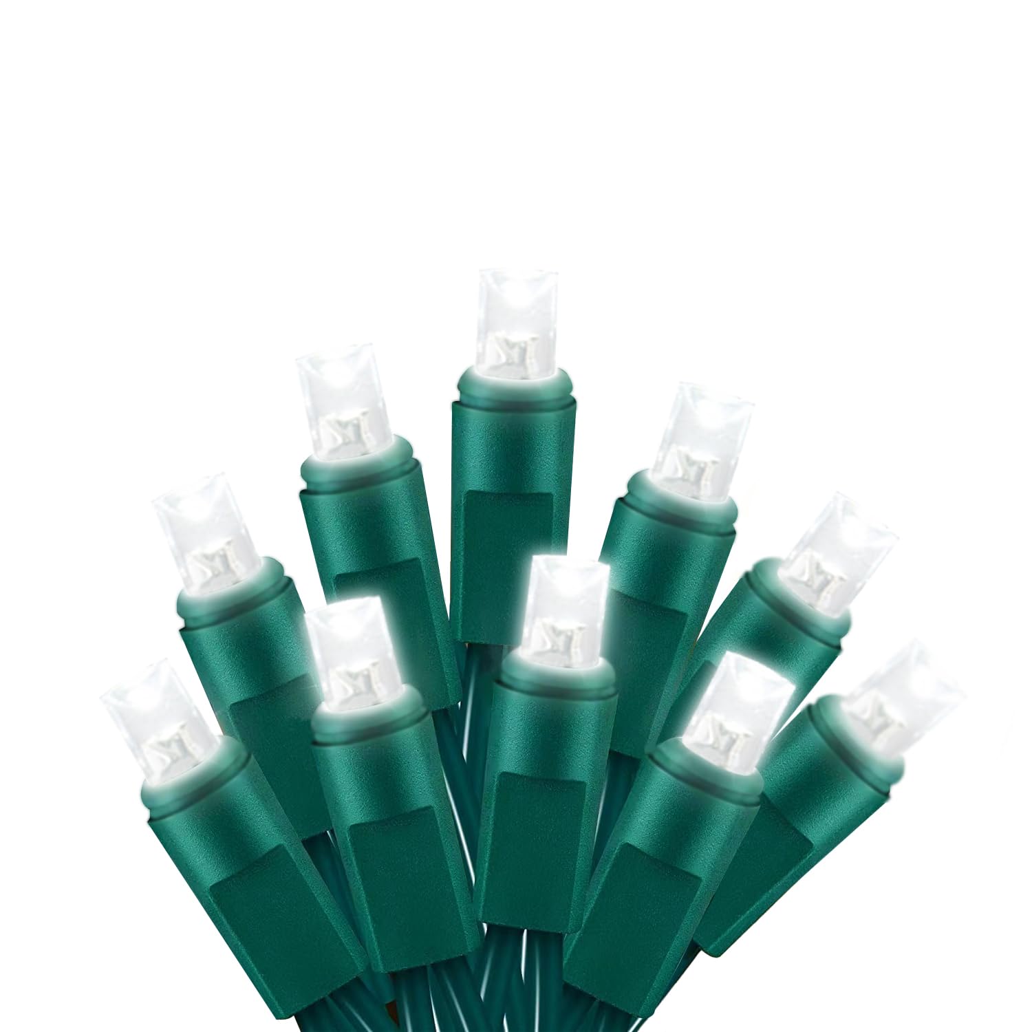 wominoy 25ft 50 Counts Cool White LED Christmas Lights - Commercial Grade White Christmas Lights Outdoor Waterproof, LED String 